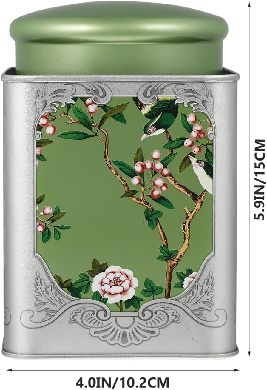 BESTonZON Botes de lata de té de estilo chino Lata de té Vintage Recipientes de almacenamiento de té sueltos con tapa de metal hojalata latas vacías