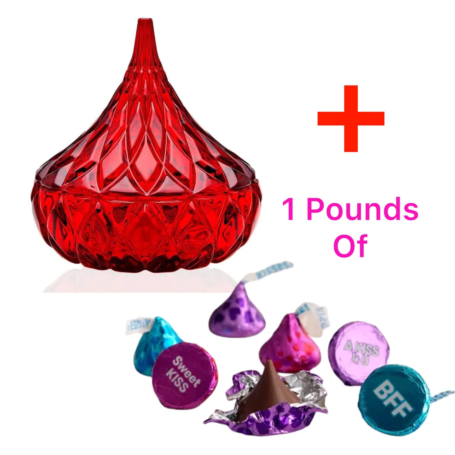 Hershey Kisses Easter – 1 libra Hershey Kisses con cristal rojo Hersheys Kiss plato de dulces  Envuelto individualmente Hershey Kisses Chocolate con