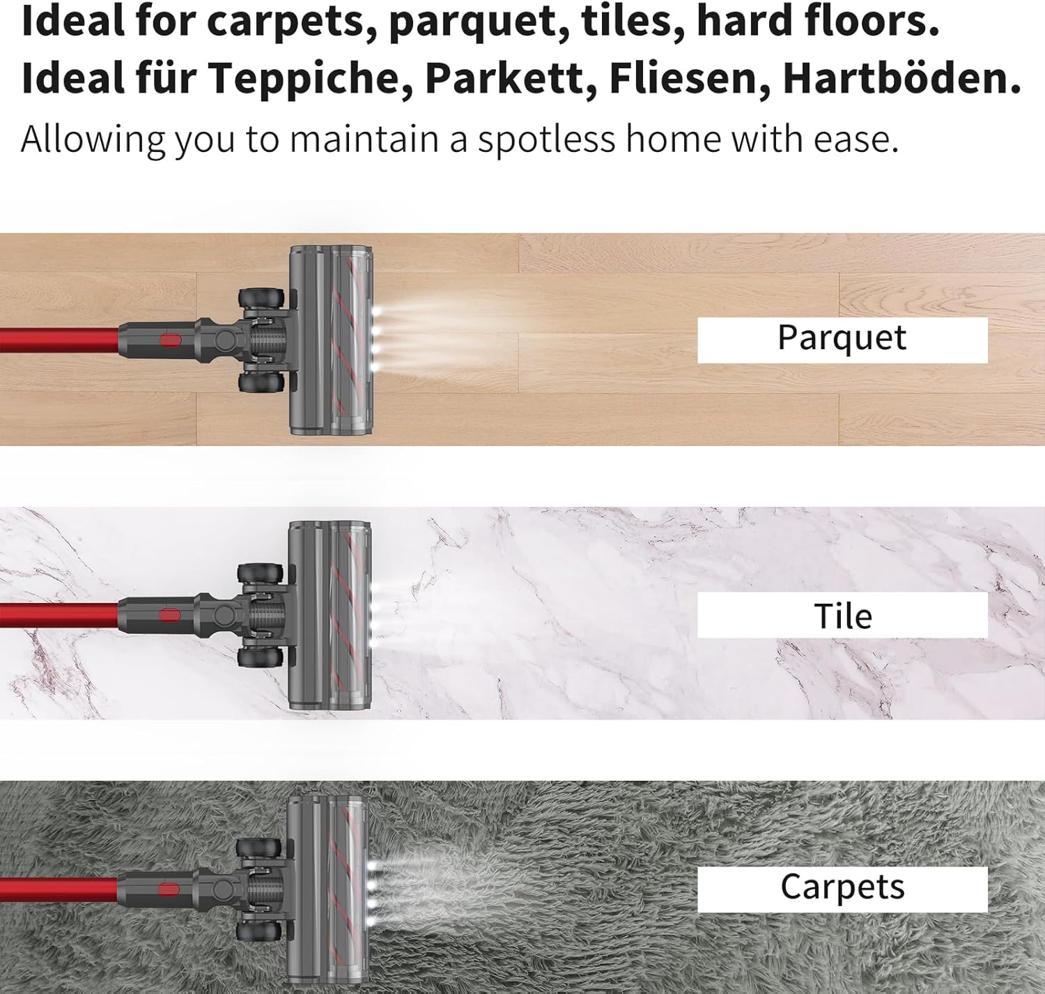 Repuesto de cabezal para Dyson V7 V8 V10 V11 V15 sv10 sv12 sv14 sv15 accesorio, 1s liberación Dyson piezas de repuesto con 4 LED, piezas limpiadoras