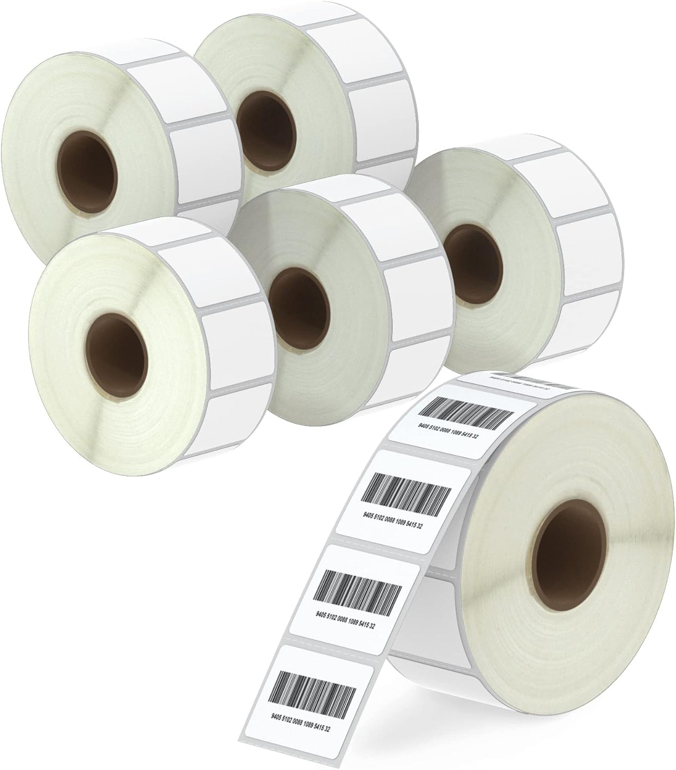 BETCKEY – Etiquetas de código de barras y direcciones UPC de 1.25″ x 1″ (32 mm x 25 mm) compatibles con impresoras de etiquetas Zebra & More,
