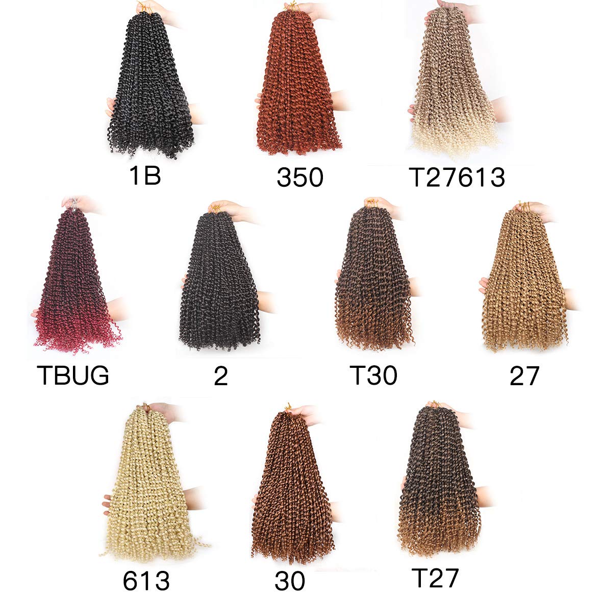 Leeven – pelo rizado de 18 pulgadas en onda de agua de Crochet Twist, 6 unidades, pasión de Twist Crochet, pelo sintético para mujeres negras