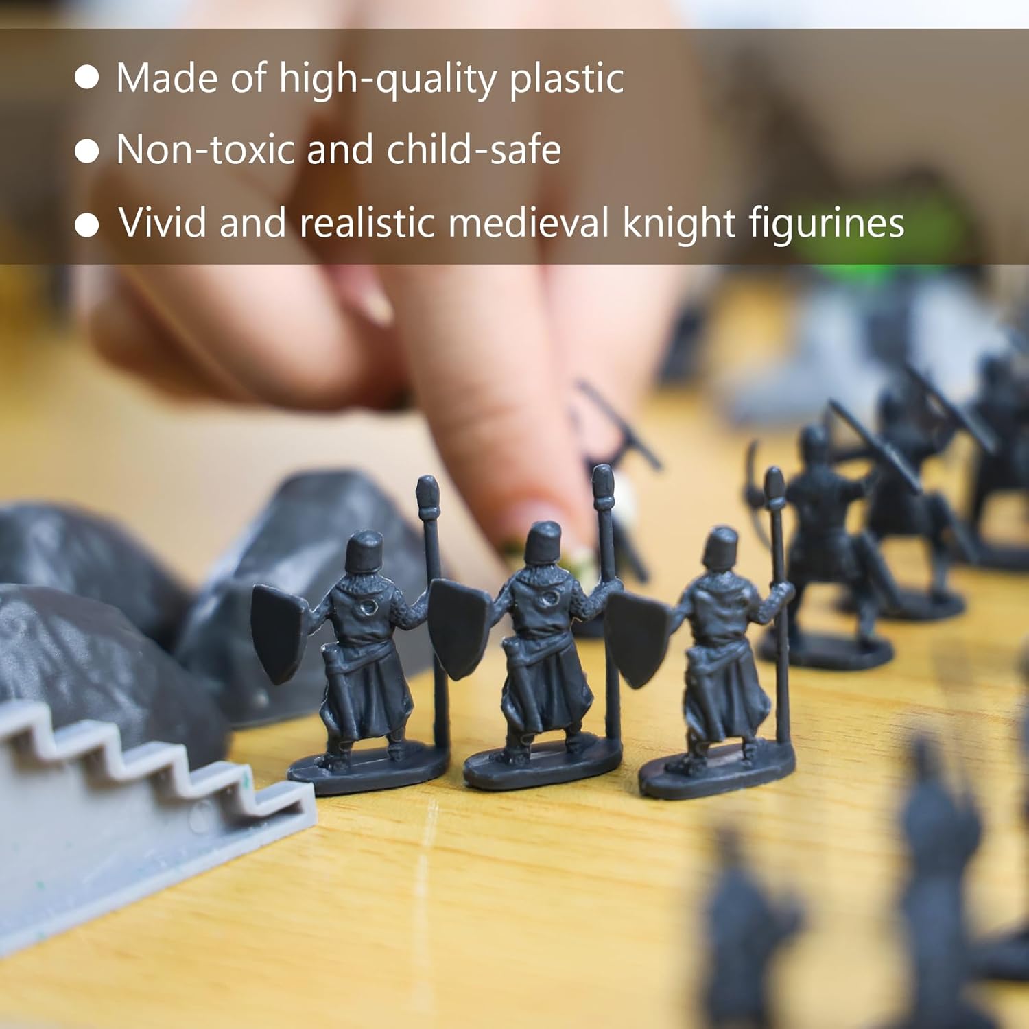 MCPINKY 250 figuras medievales de caballero, figuras de acción de caballero del ejército para hombres, juego de juguetes de soldados antiguos