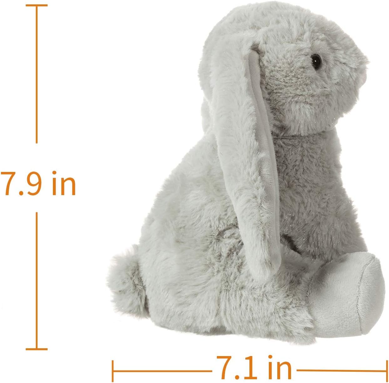 Apricot Lamb Toys – Conejo de peluche gris con orejas suaves y esponjosas (conejo gris, 8 pulgadas)