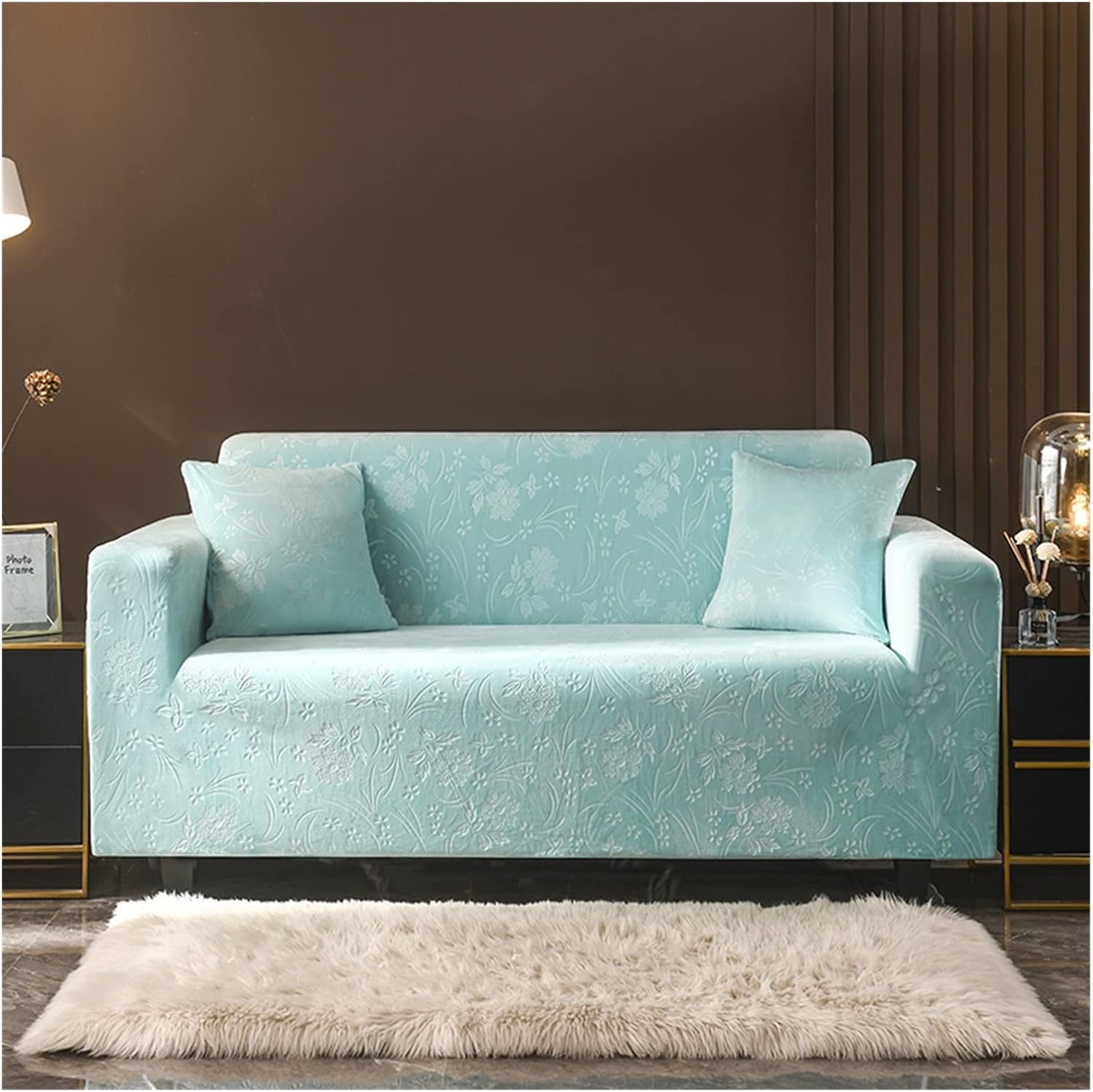 Funda de sofá de tela de terciopelo elástica para sala de estar, funda de sofá, funda de sofá, sillón y toalla de sofá, juego de sofá de 1 pieza