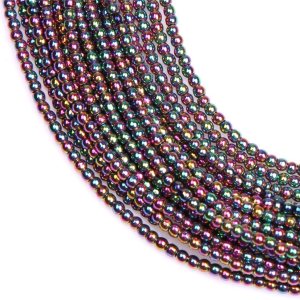 JOE FOREMAN Cuentas redondas sueltas de hematita de 0.079 pulgadas para hacer joyas, color plateado, suministros de manualidades hechos a mano, 15 JOE FOREMAN Cuentas redondas sueltas de hematita de 0.079 pulgadas para hacer joyas, color plateado, suministros de manualidades hechos a mano, 15