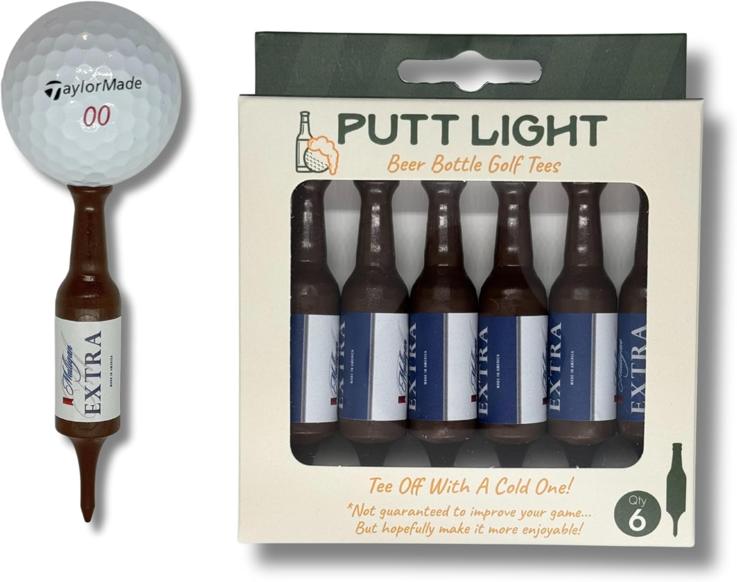 Camisetas de golf con botella de cerveza, prácticamente irrompible y reciclable, paquete de 6, regalo de golf para hombres, despedida de soltero,