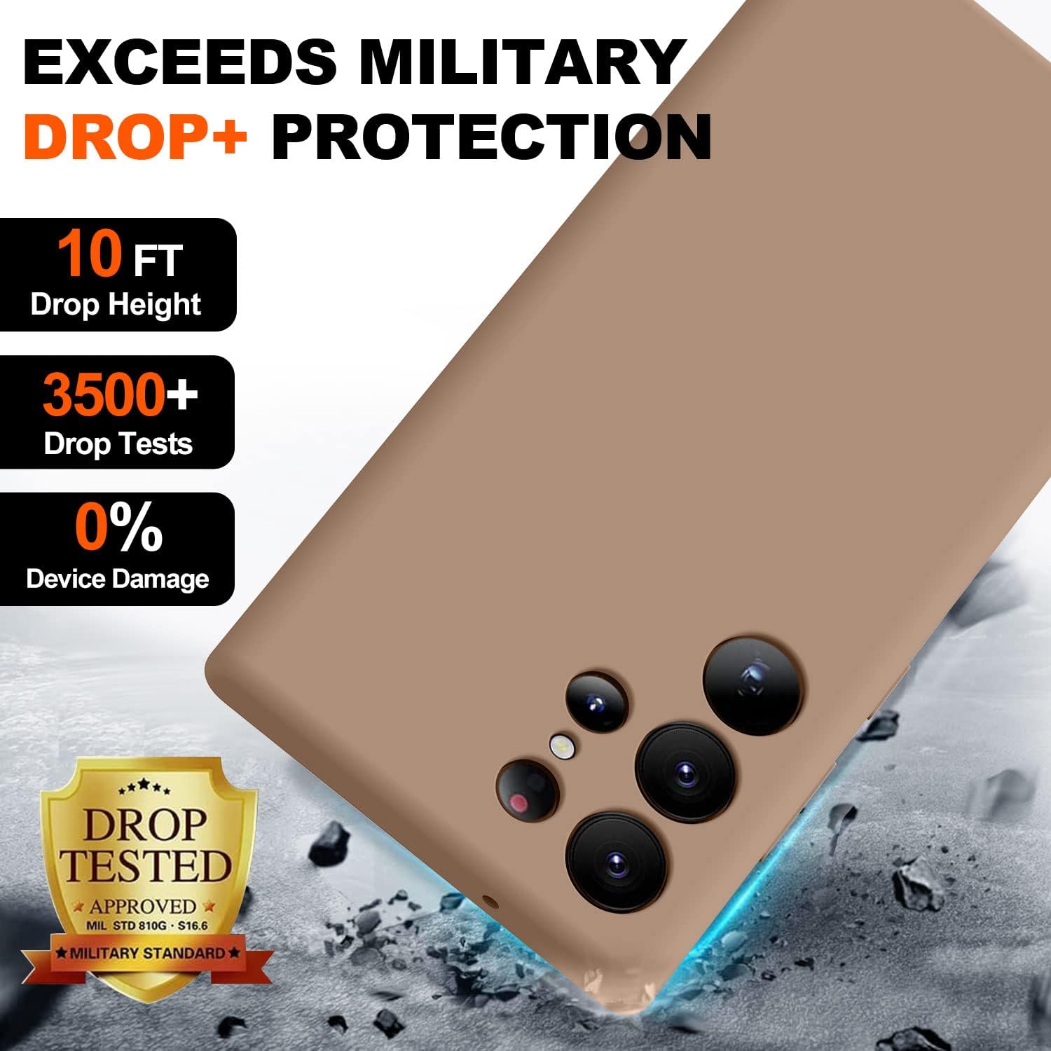 TISOOG Funda compatible con Samsung Galaxy S23 Ultra de 6.8 pulgadas, funda protectora de silicona con forro de microfibra suave, soporte de carga