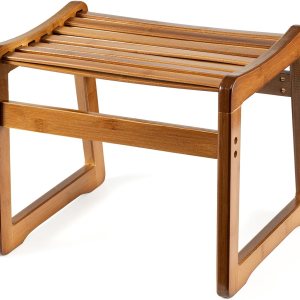Taburete cuadrado de madera suave para mesa de té, cama, bañera, taburete clásico de madera marrón, taburete de bambú para niños, taburete de baño Taburete cuadrado de madera suave para mesa de té, cama, bañera, taburete clásico de madera marrón, taburete de bambú para niños, taburete de baño