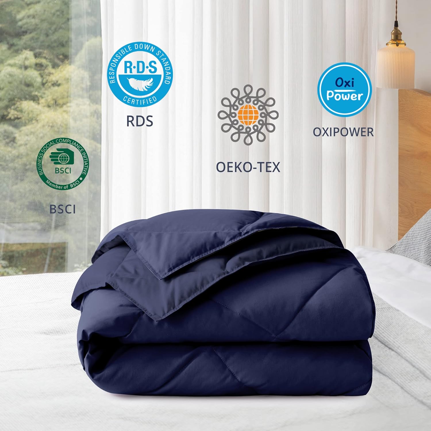 puredown Mantas de plumón para sofá, manta ligera para interiores y exteriores, manta suave para viajes y hogar, color azul marino, 50 x 70 pulgadas