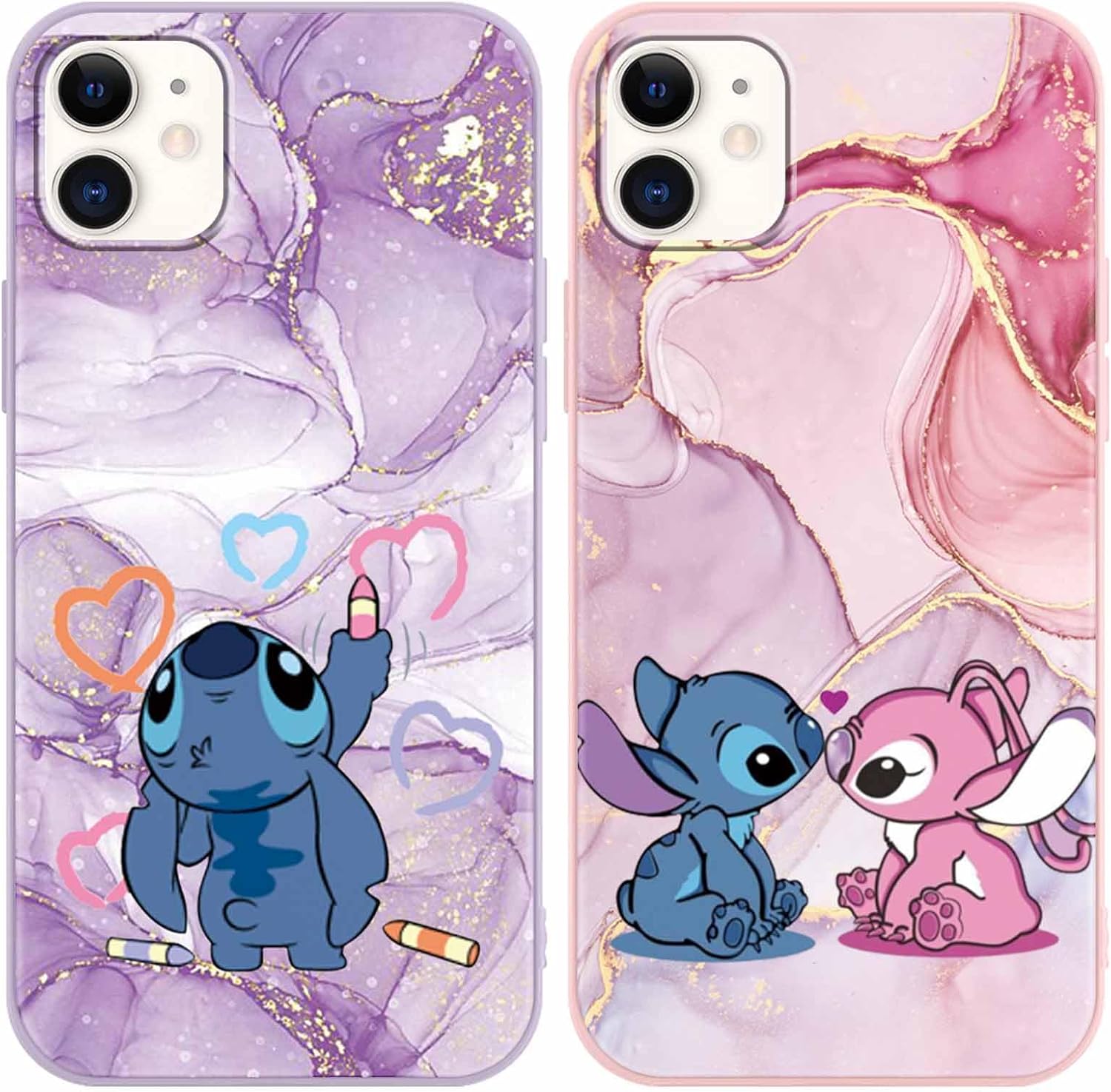 Paquete de 2 fundas protectoras de dibujos animados para iPhone 11 de 6.1 pulgadas, funda protectora de TPU suave a prueba de golpes para iPhone 11,