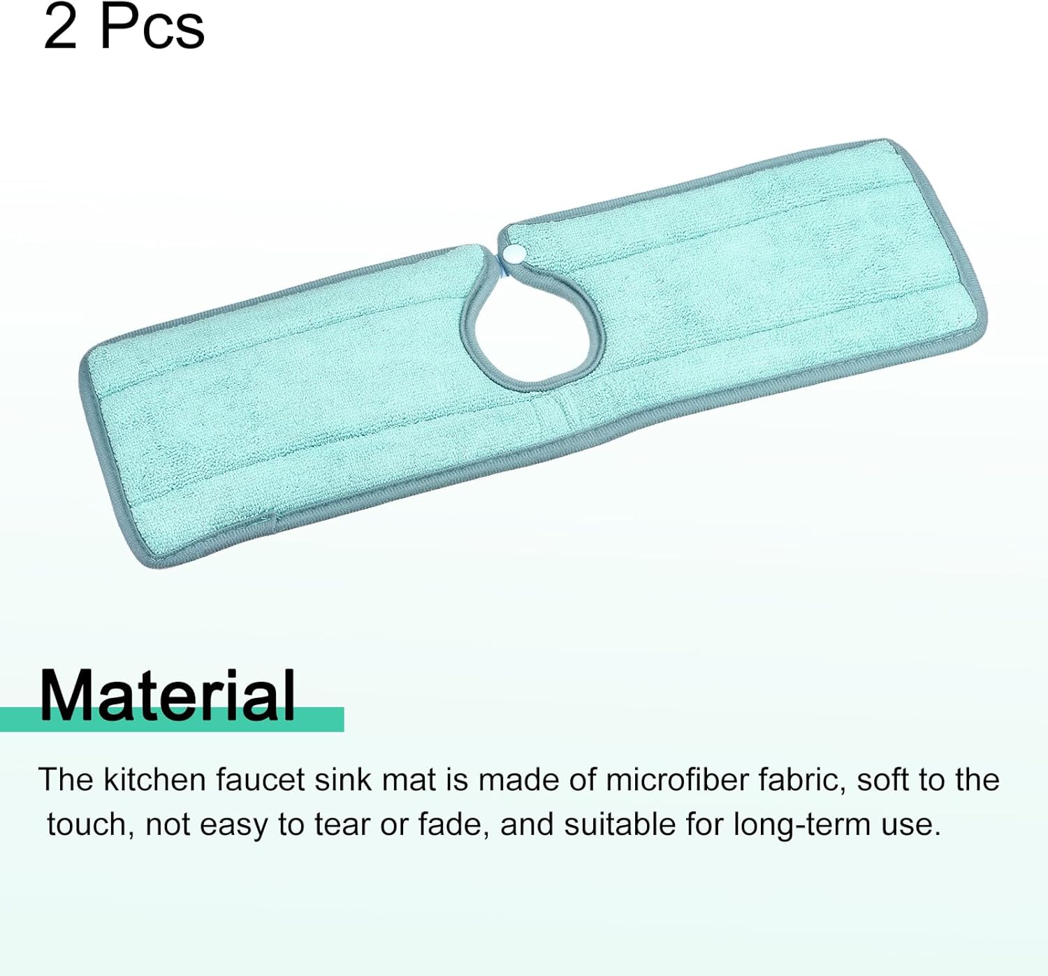 uxcell Tapete absorbente de microfibra para grifo, 2 piezas, tapete rectangular para secar platos, almohadillas de secado de agua detrás del grifo