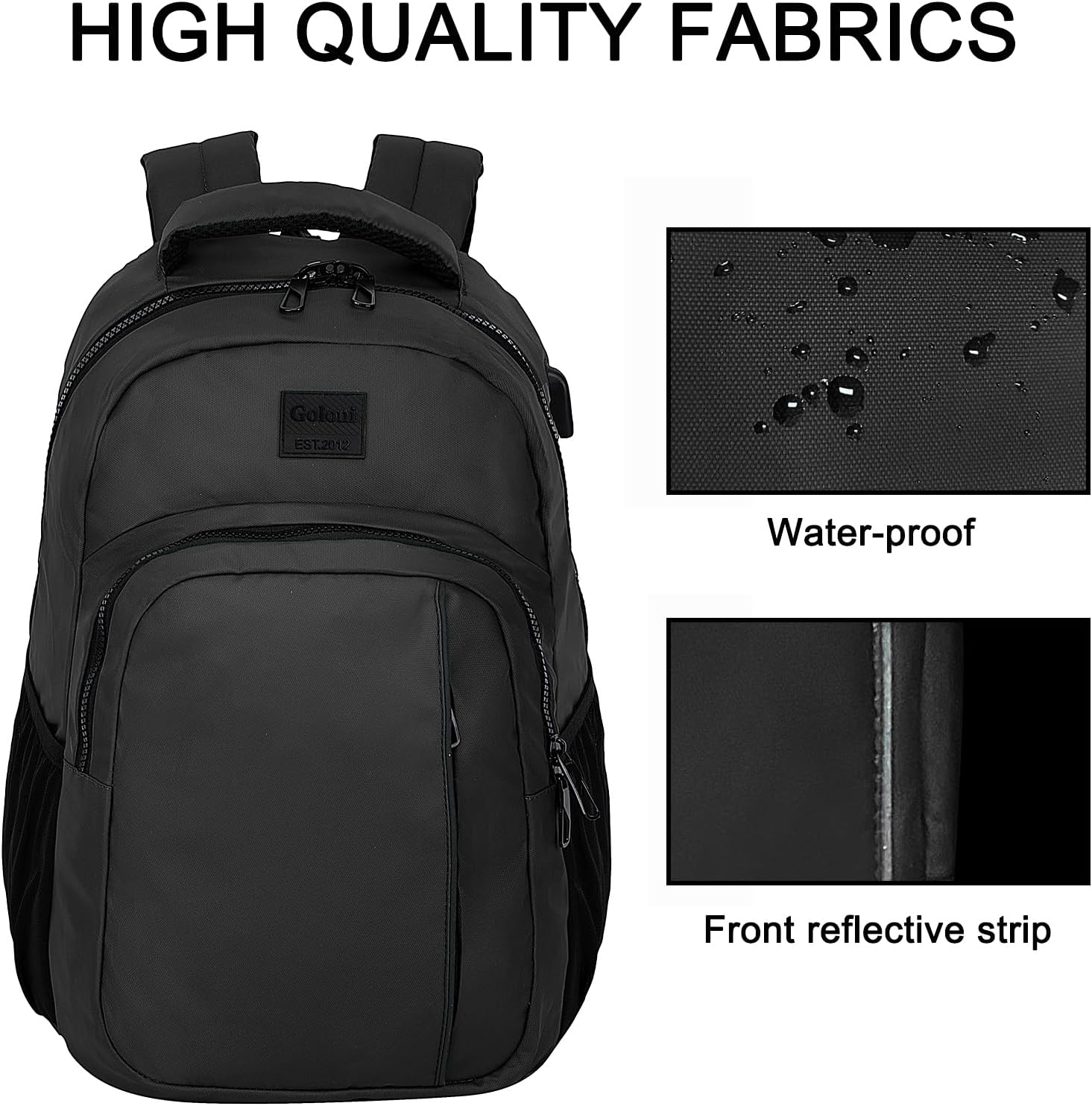 Goloni Mochila ligera e informal para laptop, bolsa de viaje clásica de mano, con puerto de carga USB para hombres y mujeres, Negro -, Classic