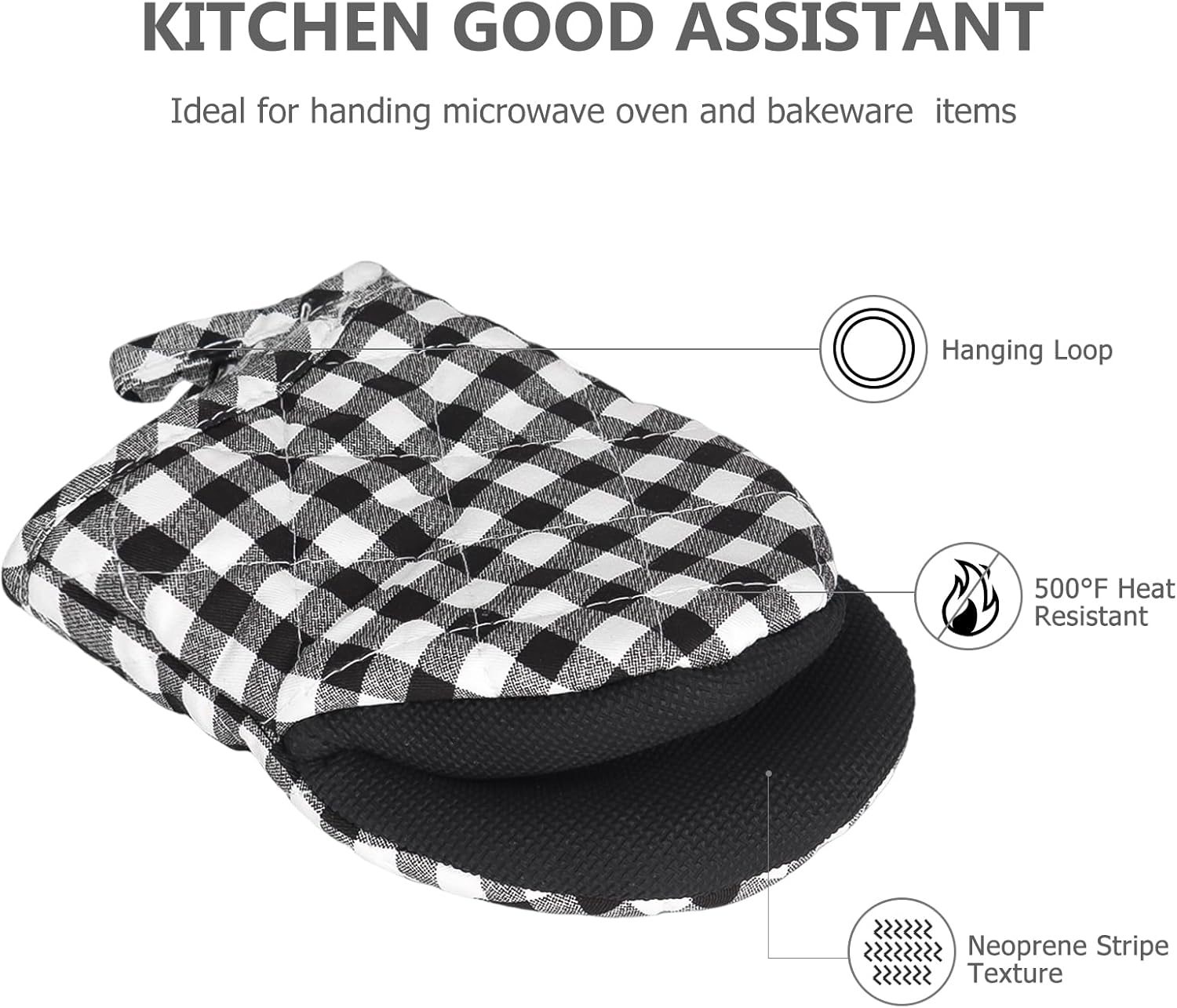 1 par de guantes cortos para horno, guantes de silicona para horno de cocina, resistentes al calor, 500 , mini guantes para horno con superficies de