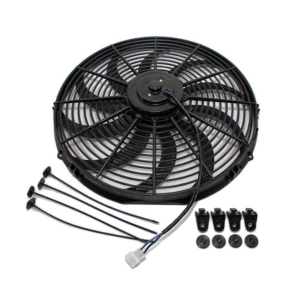 Assault Racing Products 4501612 Ventilador de refrigeración universal para radiador eléctrico de 16 pulgadas con kit de montaje
