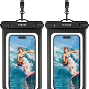 WEKEEP Paquete de 2 fundas universales impermeables para teléfono de hasta 8.3 pulgadas, IPX8 para teléfono celular, compatible con iPhone 14, 13, WEKEEP Paquete de 2 fundas universales impermeables para teléfono de hasta 8.3 pulgadas, IPX8 para teléfono celular, compatible con iPhone 14, 13,