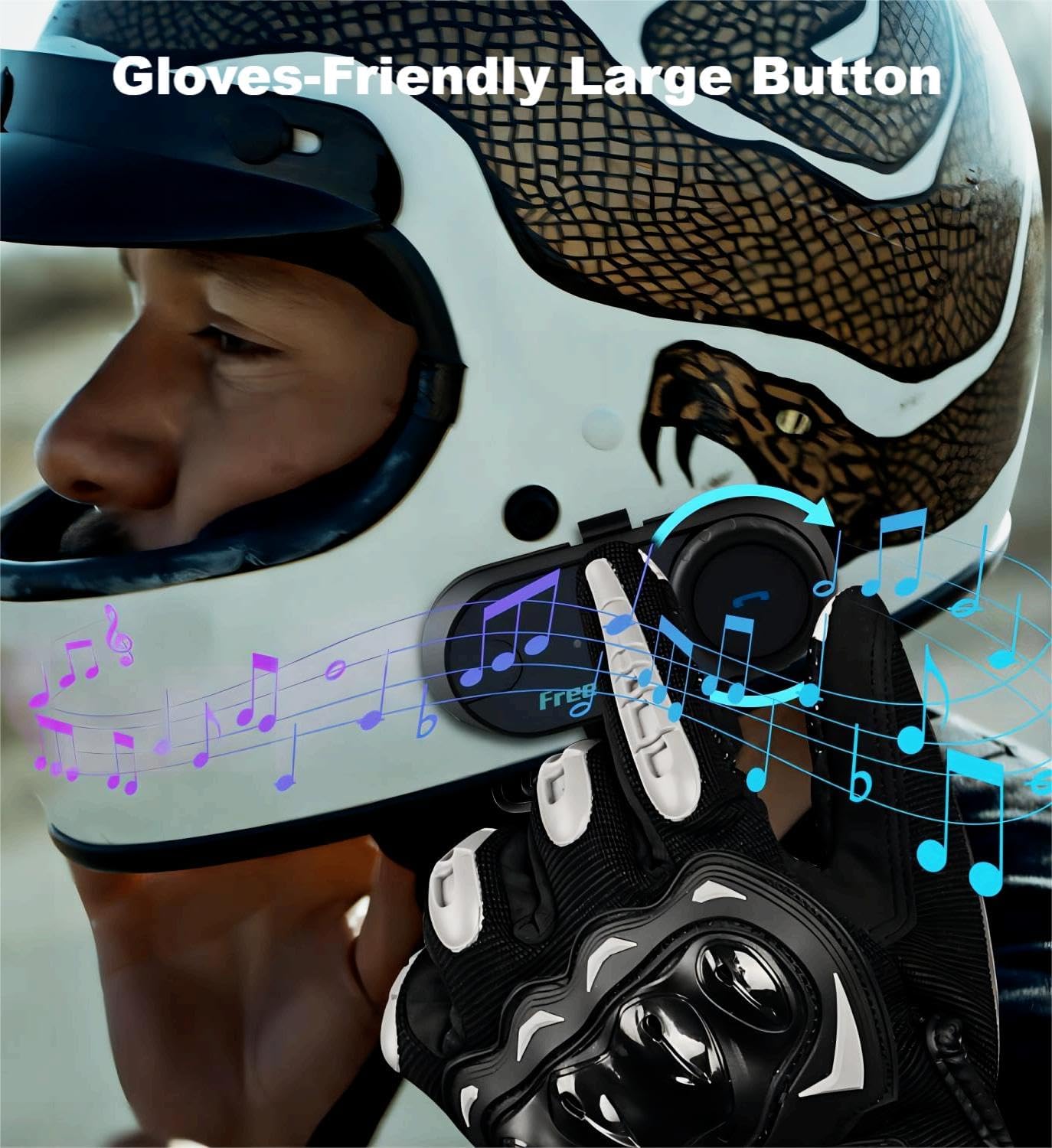 FreedConn T-COMVB – Sistema de comunicación de motocicleta Bluetooth 5.0 FreedConn – Casco Bluetooth para motocicleta, esquí, emparejamiento de 2  3