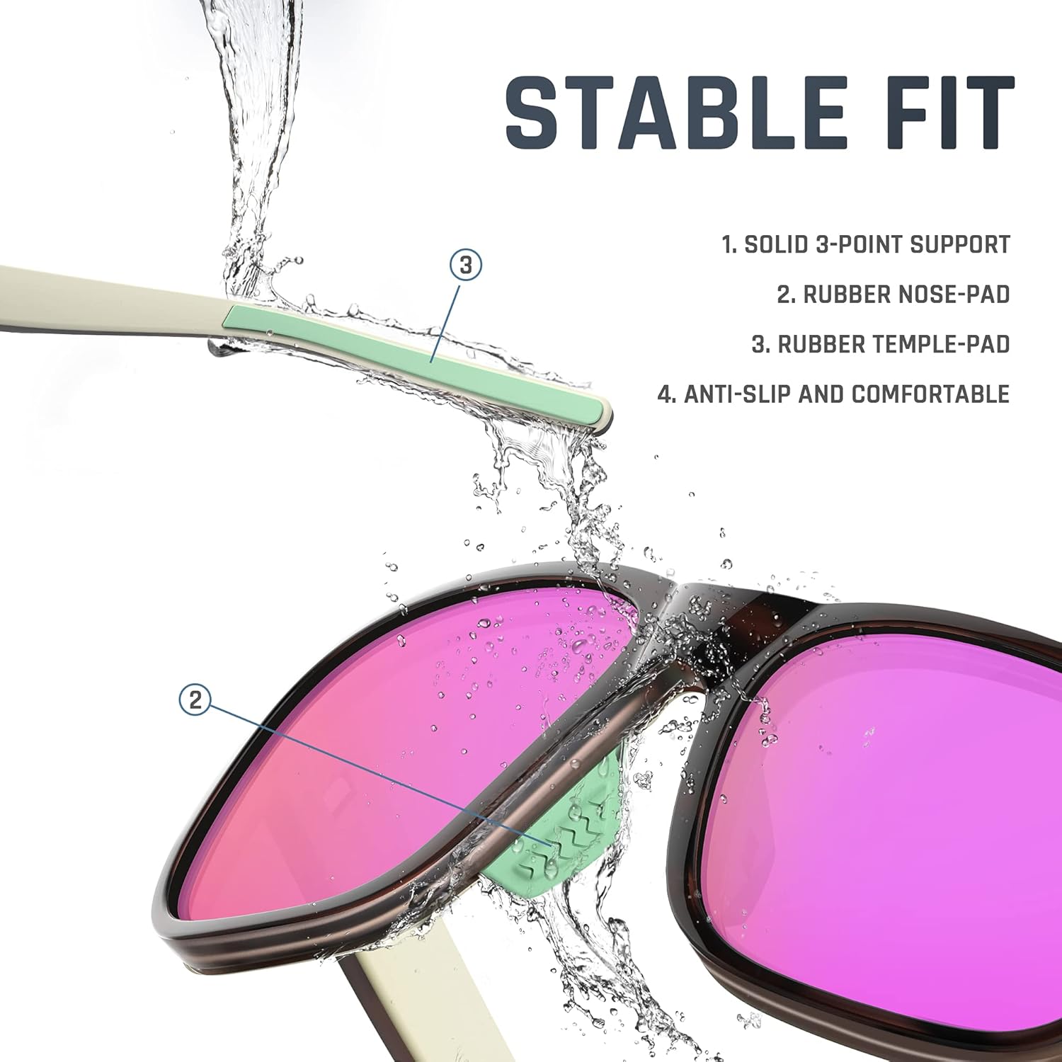 TOREGE Gafas de sol polarizadas deportivas para hombres y mujeres, lentes de sol para ciclismo, correr, pesca, barco, senderismo, playa, TR66