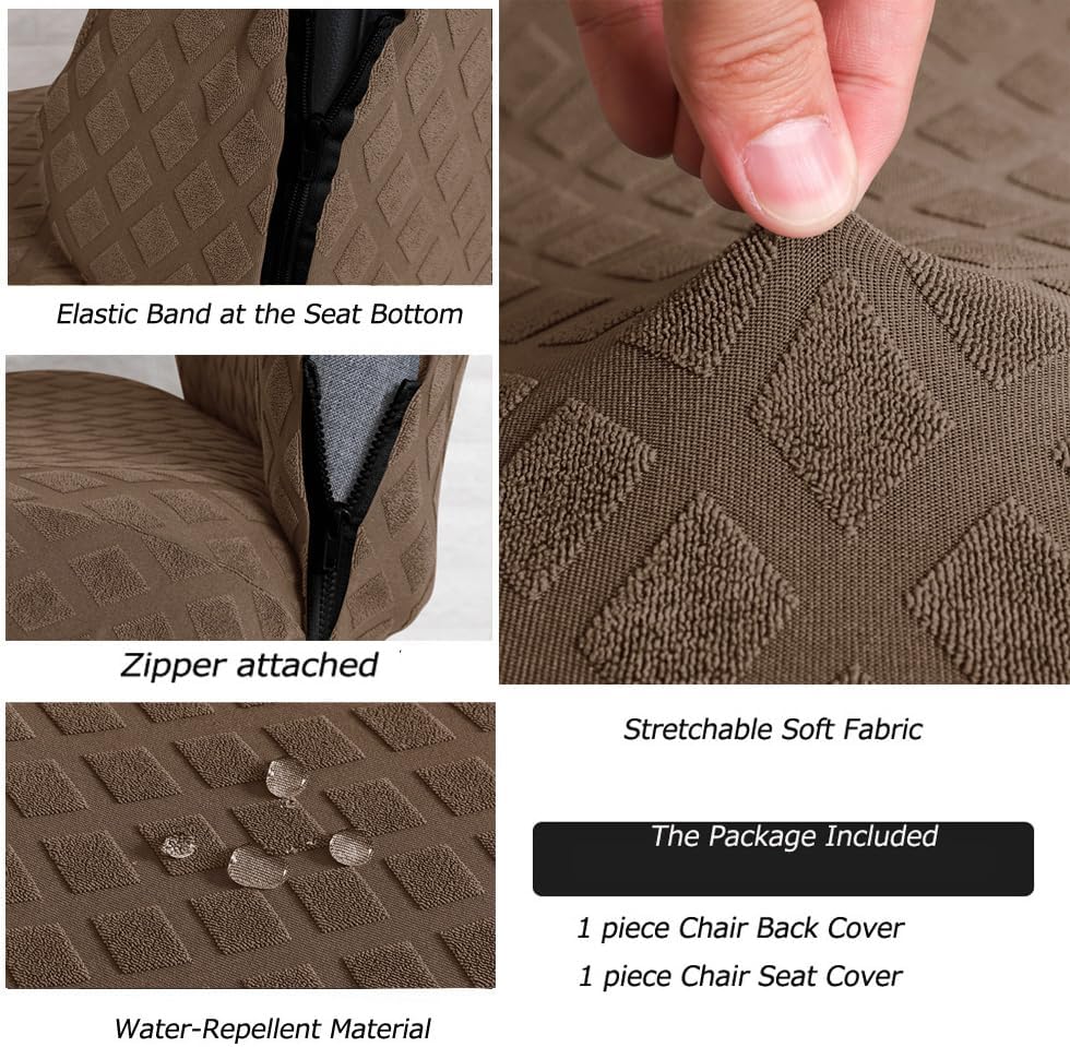 Fundas ergonómicas para silla de oficina, de poliéster elástico, repelente al agua, jacquard, para adultos, videojuegos, reclinables, carreras (sin