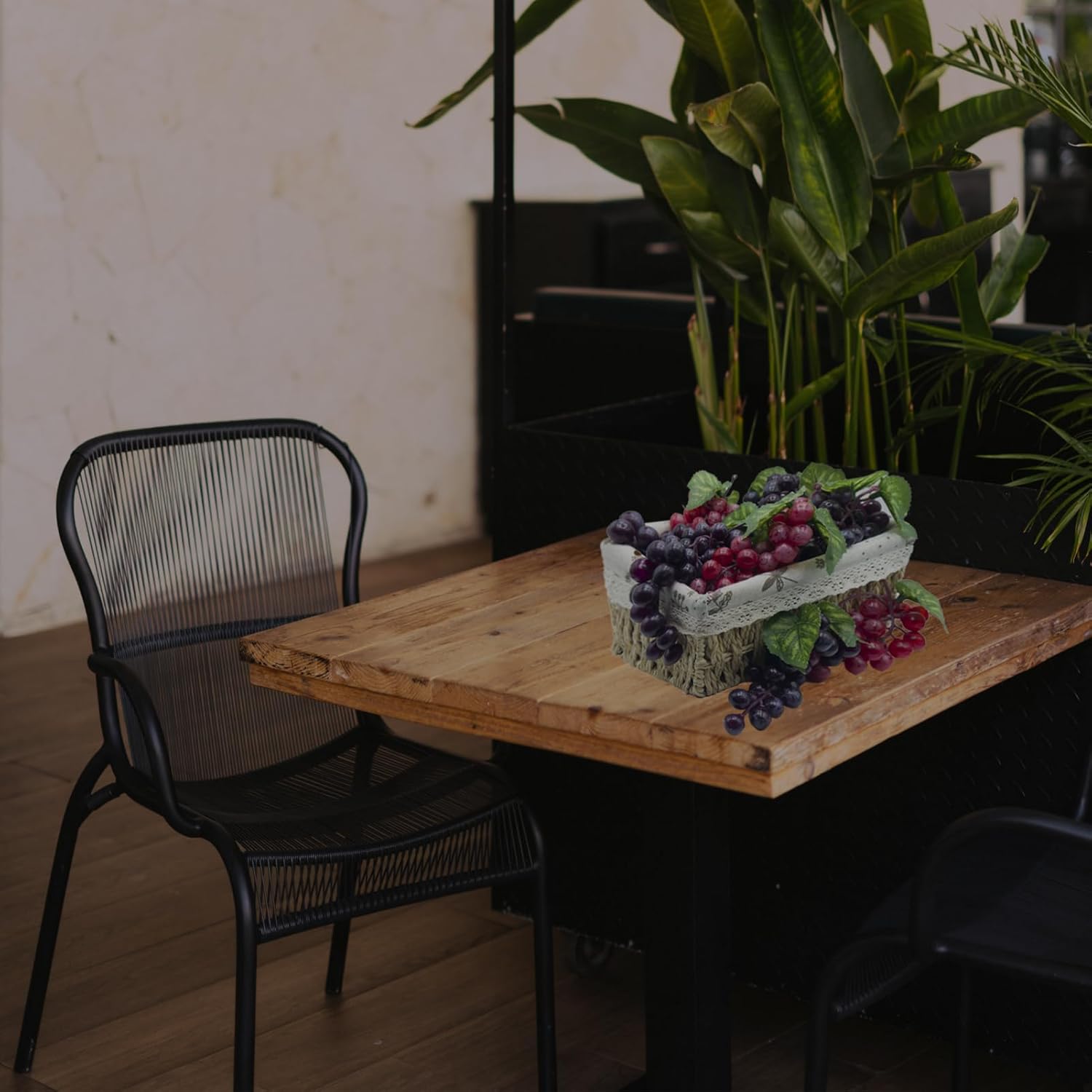 Featuman 3 racimos de uvas artificiales, frutas falsas, 7 pulgadas decorativas de frutas realistas para manualidades, frutas de plástico para