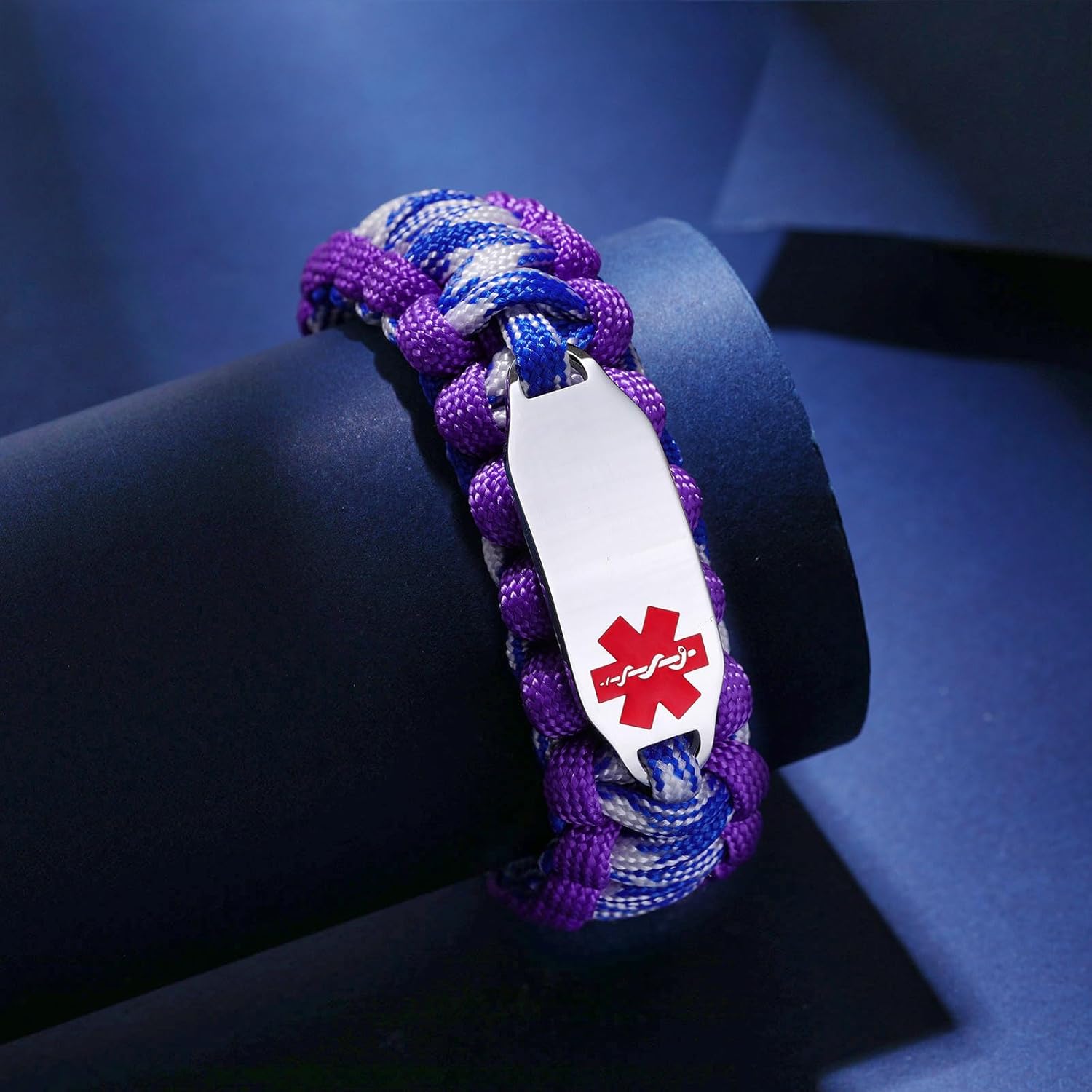 JF.JEWELRY Medical Alert Bracelet for Women  Stainless Steel Medical Emergency ID Bracelet  Paracord Braided Medical Alert Bracelet  Free Engraving