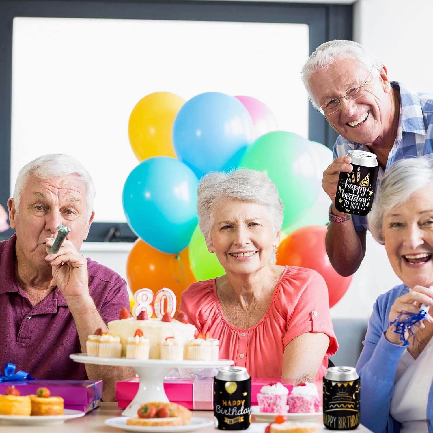 24 fundas para latas de 70 cumpleaños a 70 años, de neopreno, para decoración de cumpleaños de 70 años, regalos de fiesta de cumpleaños 70,