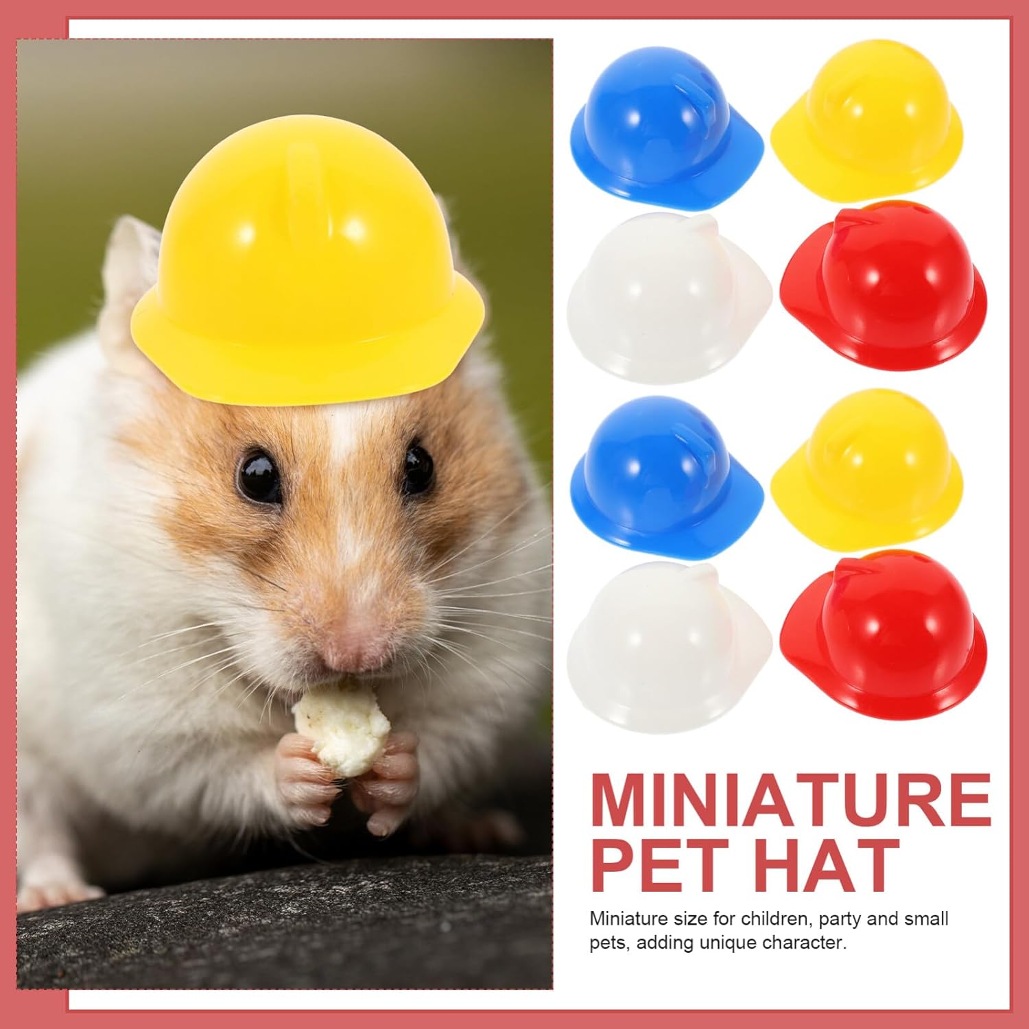 jojofuny Sombrero duro de construcción 40pcs Mini sombrero de construcción plástico mascota miniatura muñeca sombreros