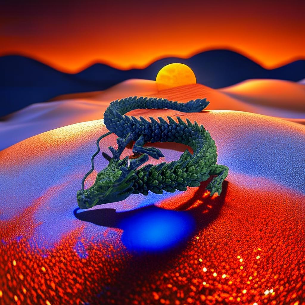 NEZIH Dragón impreso en 3D, articulaciones giratorias y articuladas articuladas en 3D, juguetes impresos en 3D de 18 pulgadas para niños y adultos,