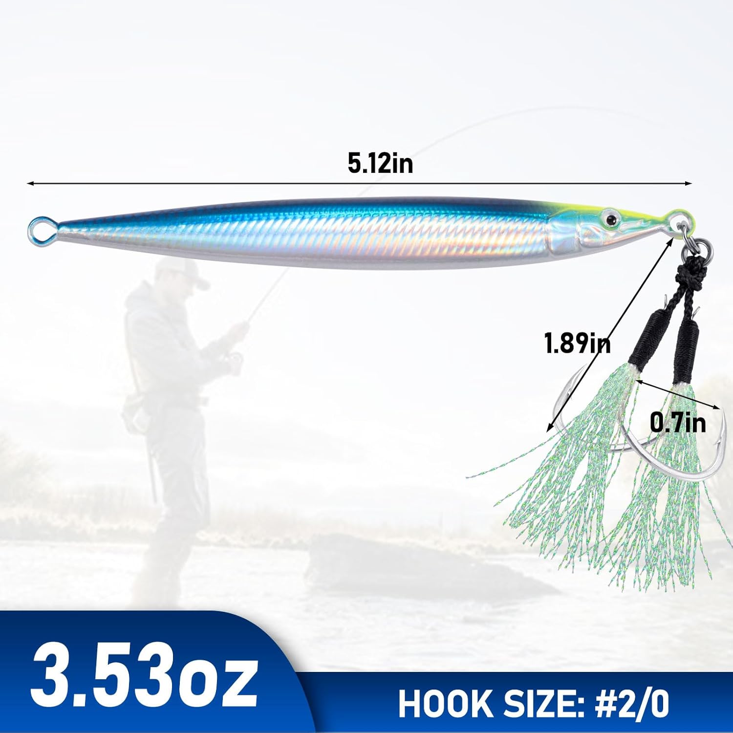 Dr.Fish Jigs verticales de agua salada Señuelos de jigging de velocidad de mar profundo Plantillas de hundimiento rápido Señuelos de pesca de agua