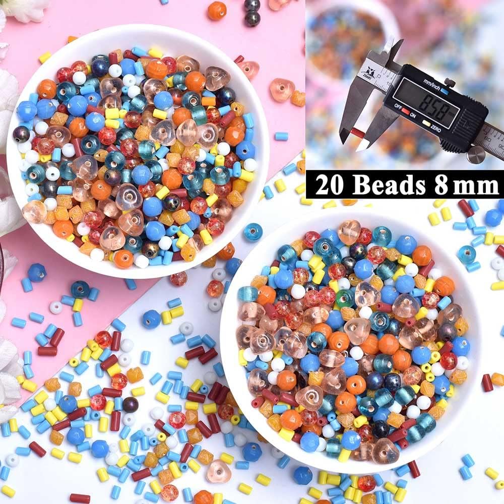 90 cuentas de vidrio surtidas para hacer pulseras, cuentas para manualidades, cuentas de bricolaje para hacer joyas, cuentas de vidrio a granel,