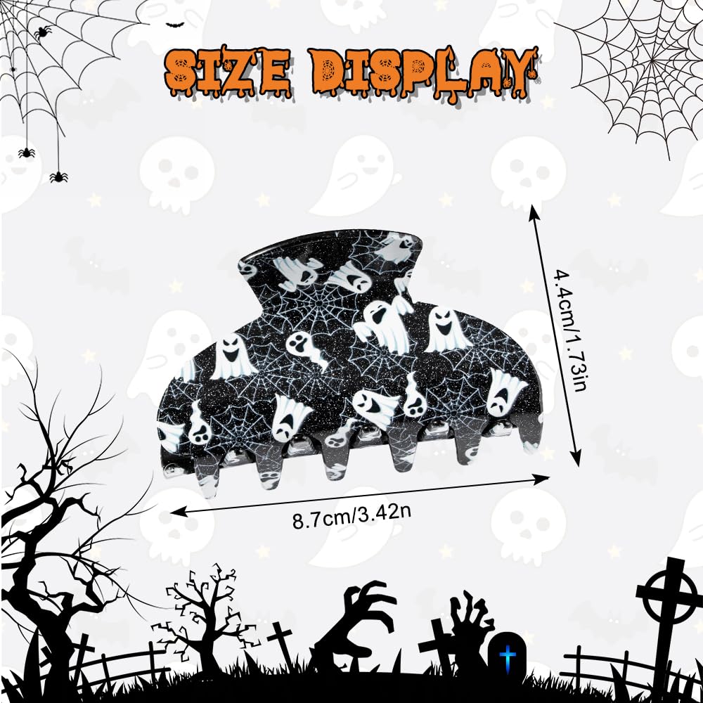 Pinzas para el cabello de Halloween, fantasma, antideslizantes, tela de araña, mueca negra, diseño exquisito, clips de garra, regalos de fiesta,