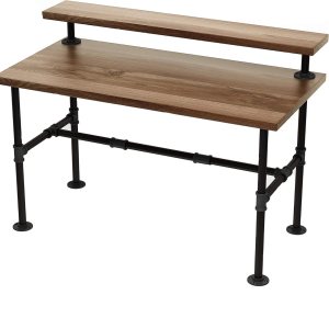 MUZIK Juego de patas de mesa de tubo industrial, ribetes con acabado fundido de hierro para escritorio de computadora de madera, oficina, hogar, MUZIK Juego de patas de mesa de tubo industrial, ribetes con acabado fundido de hierro para escritorio de computadora de madera, oficina, hogar,