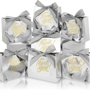 DOYIDE Paquete de 60 pequeñas bolsas de regalo de agradecimiento, 4.5 x 1.8 x 3.9 pulgadas, cajas de regalo de fiesta con cinta de lazo, pequeñas DOYIDE Paquete de 60 pequeñas bolsas de regalo de agradecimiento, 4.5 x 1.8 x 3.9 pulgadas, cajas de regalo de fiesta con cinta de lazo, pequeñas
