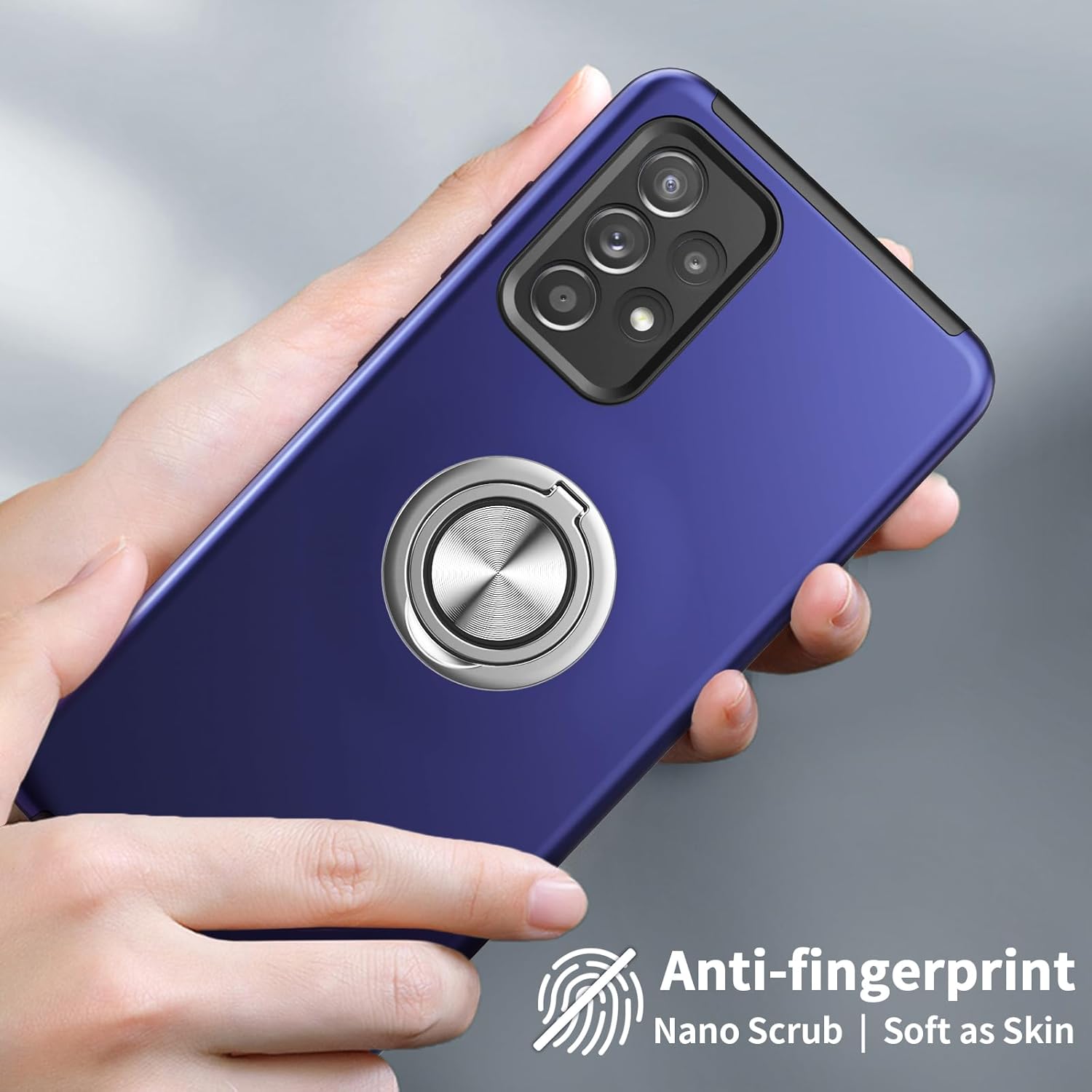 Yamink Funda para Samsung Galaxy A52 5G con protector de pantalla de vidrio templado, híbrida 2 en 1, funda protectora delgada y resistente con