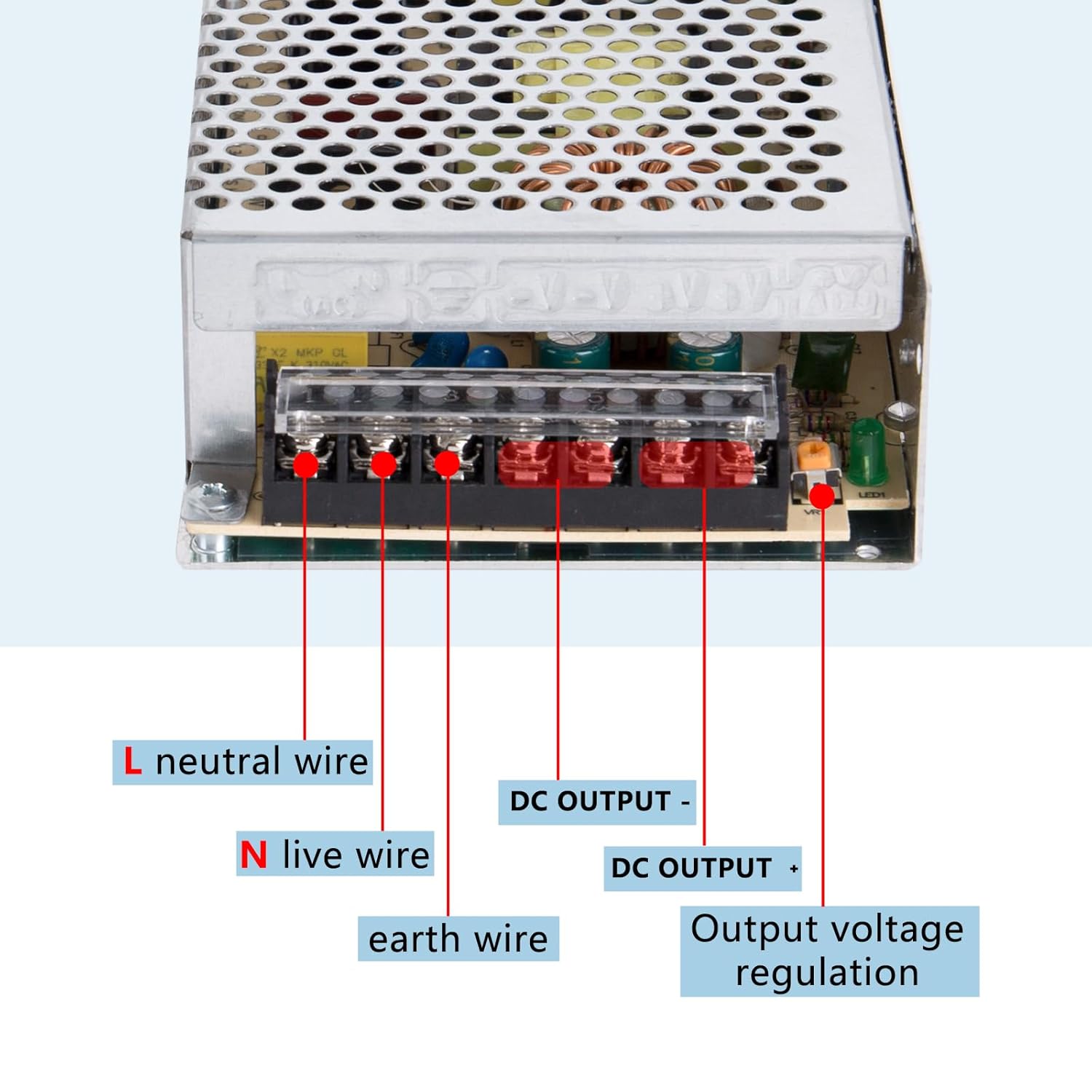 Fuente de alimentación conmutada de 12V 15A 180W DC AC 100V240V a DC-12V Adaptador de corriente, voltaje constante del transformador, adecuado para