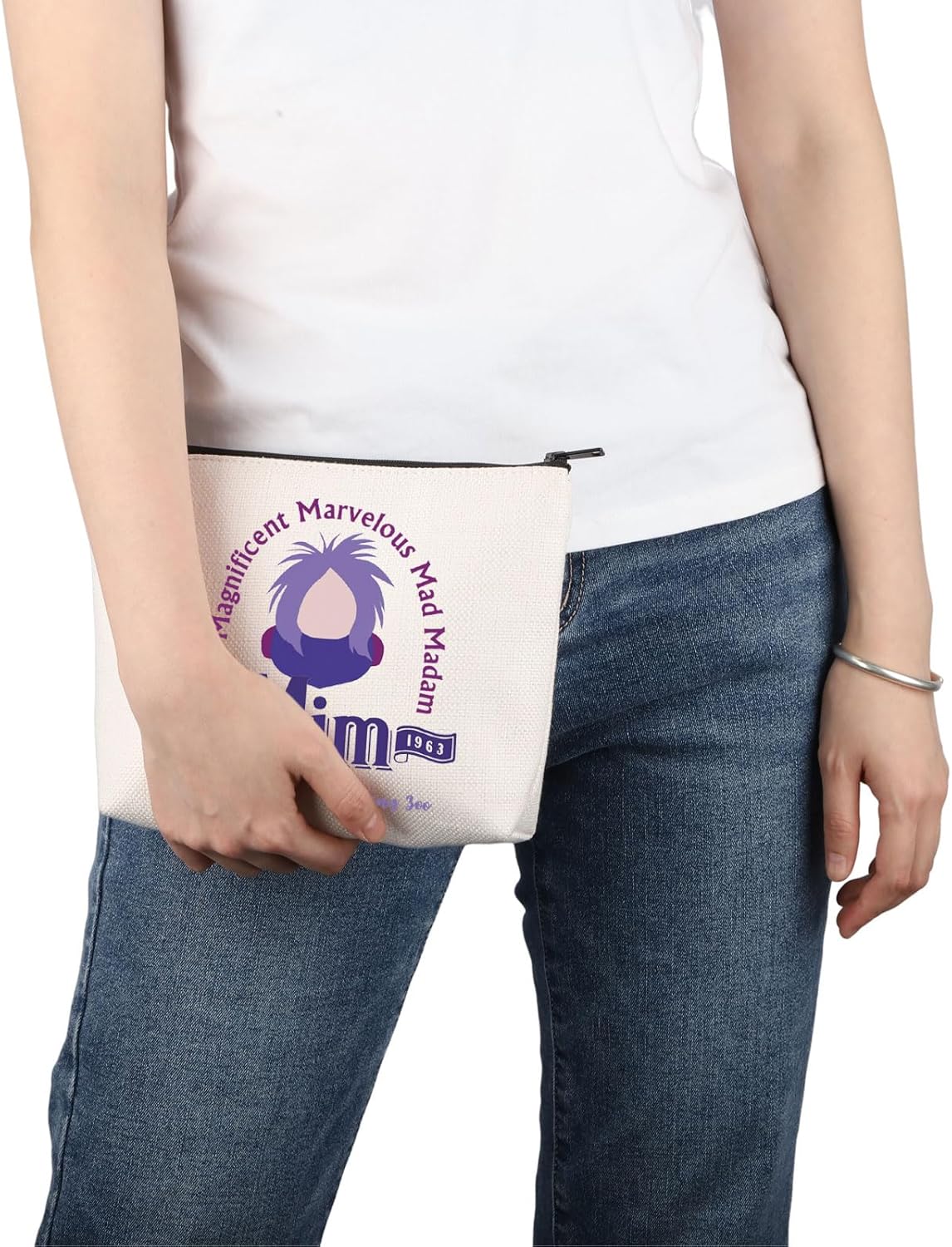 PWHAOO Regalo inspirado en la película de dibujos animados Madam Mim Bolsa de maquillaje Bolsa de cosméticos para fanáticos de la película Merch,