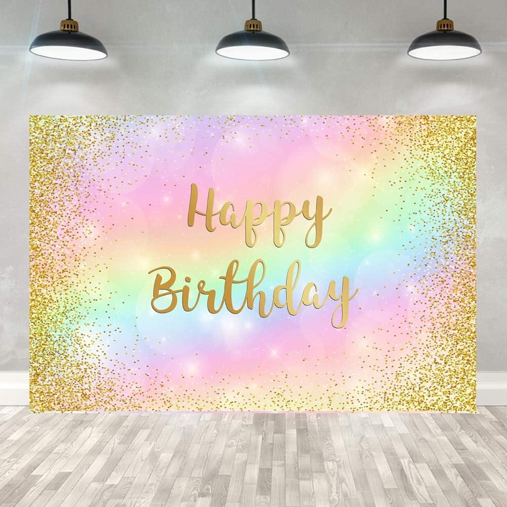 Telón de fondo dorado de 5 x 3 pies con texto en inglés Sweet 16, Sweet 16 para niñas de 1 y 2 cumpleaños con texto en inglés Sweet 16, decoración