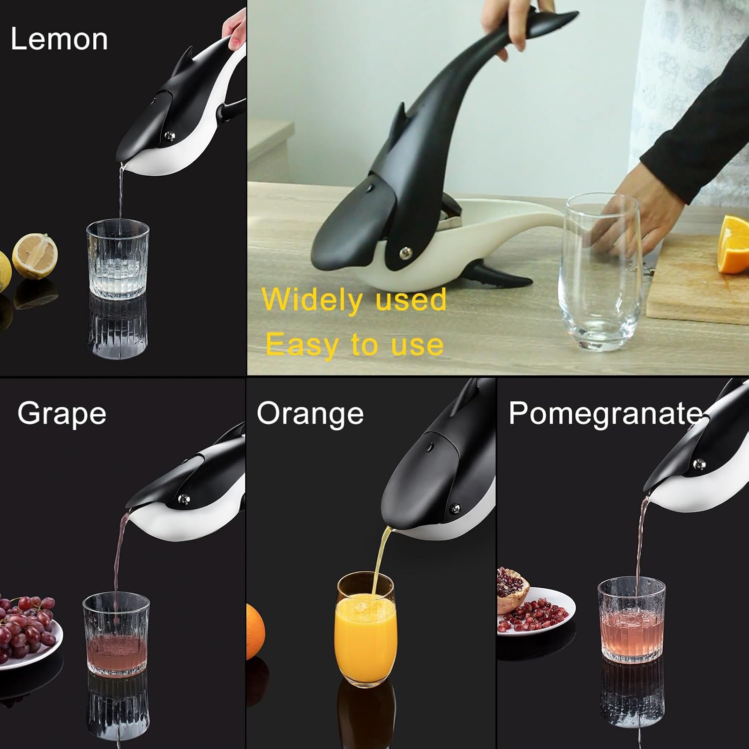 Exprimidor de limón de ballena asesina, práctico exprimidor de cítricos, presenta tu jugo de frutas frescas con exprimidor manual