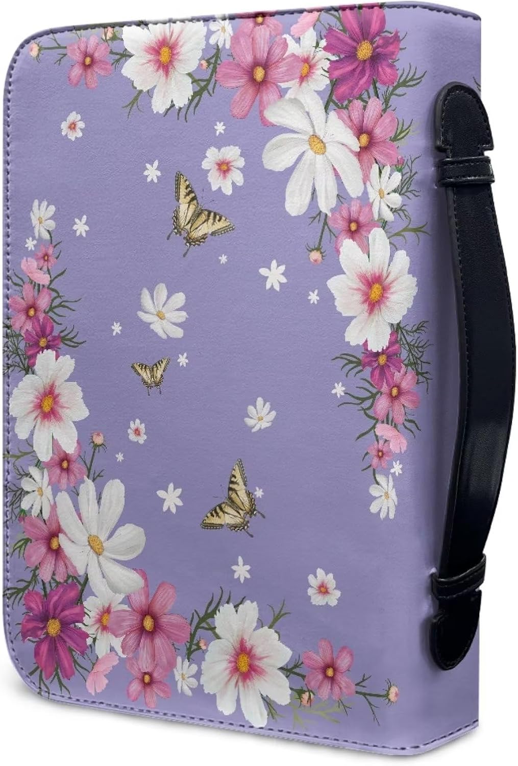 STUOARTE Funda para Biblia con versículo de flores, funda impermeable de piel sintética para mujer, funda protectora para libros de iglesia, con