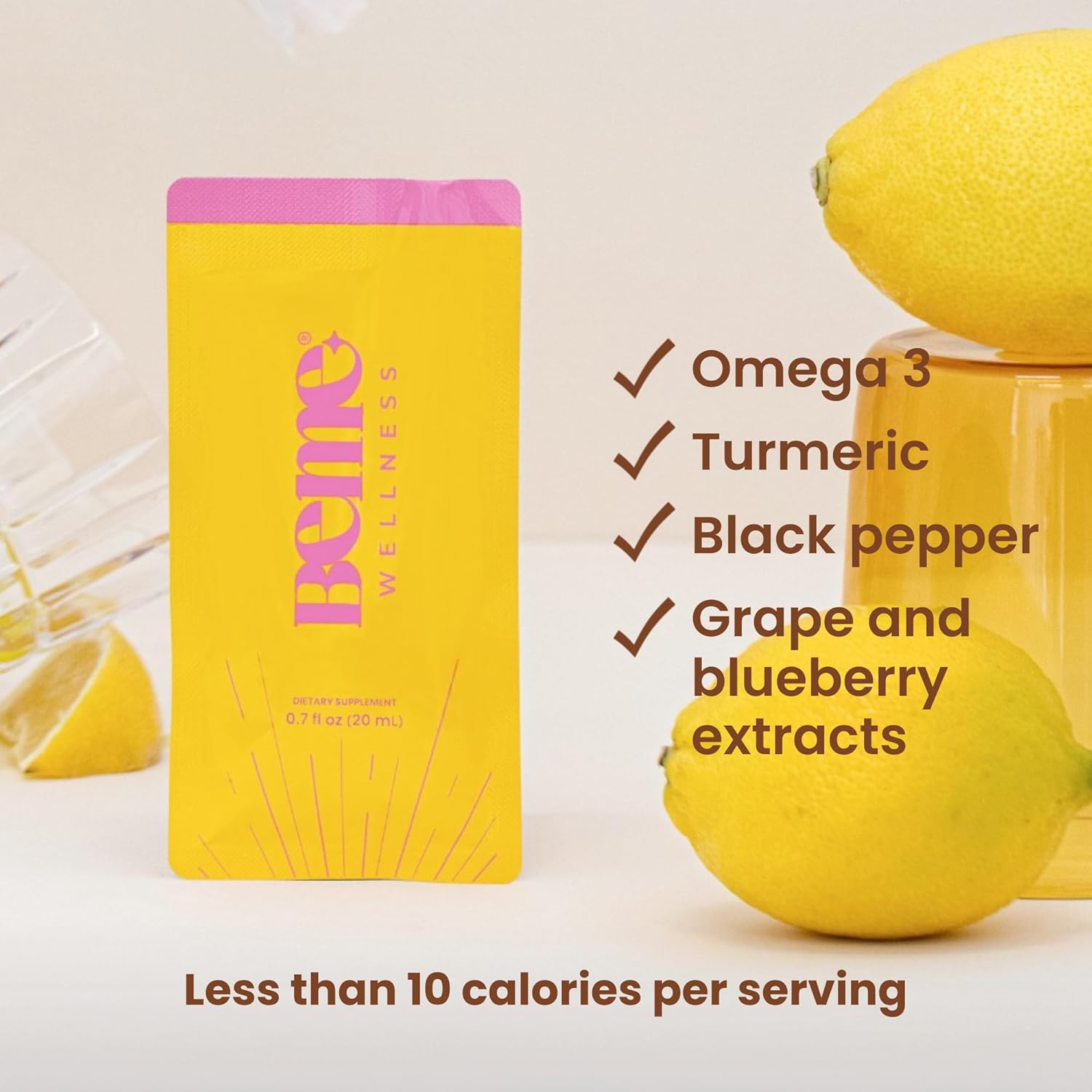 BeSharp Vegan Omega 3 Liquid Shot. 85% más fuerte que el aceite de pescado. Enfoque mejorado + memoria + salud cerebral y cardíaca  30 prácticos
