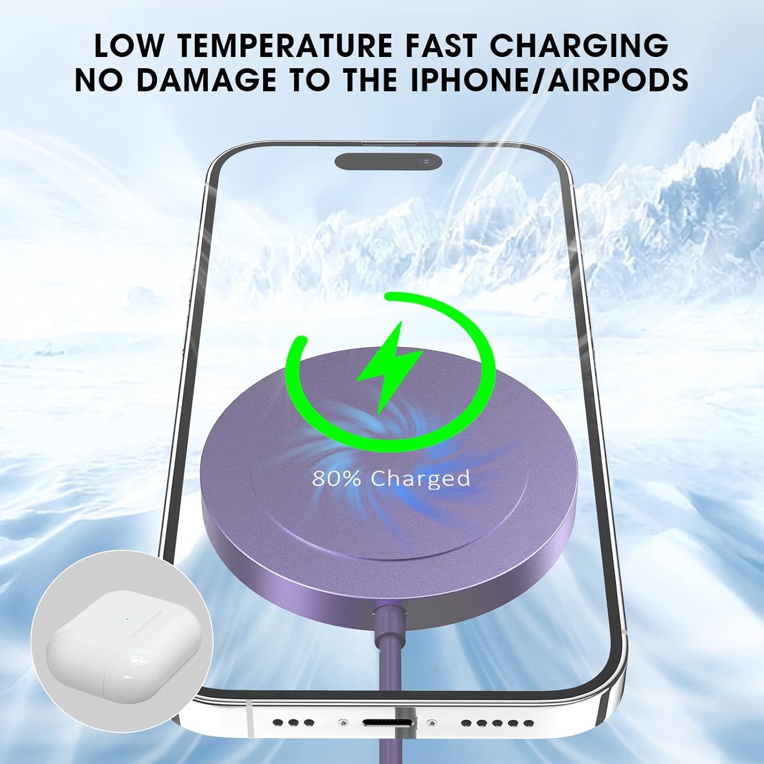 Bohuma Cargador inalámbrico magnético cargador seguro Mag compatible con iPhone 15 Pro Max Plus 14 Pro Max Plus 13 Pro Max 12 Pro Max – Almohadilla