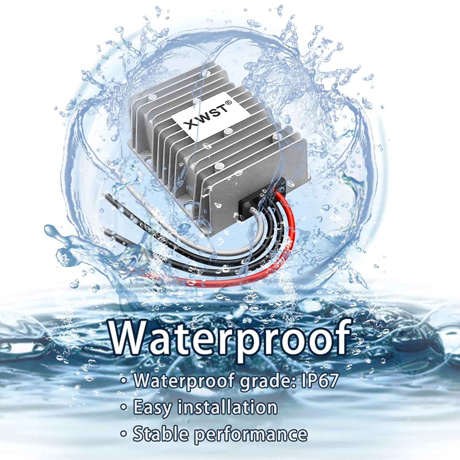XWST DC 24 V Paso hasta 48 V 15 A 720 W Convertidor de voltaje, regulador de 48 voltios impermeable DCDC Boost transformador fuente de alimentación