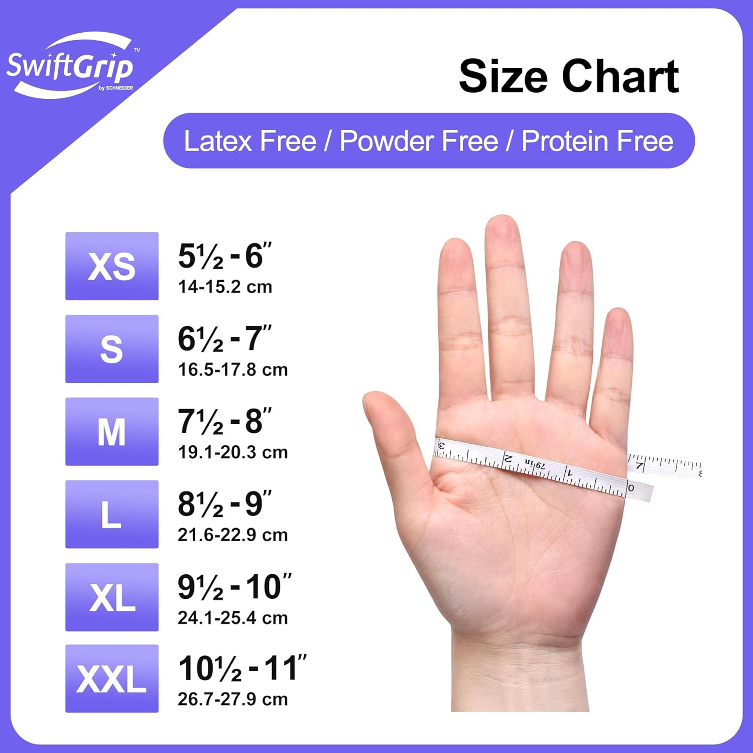 SwiftGrip Guantes desechables de nitrilo para examen, 3 mil, talla M, caja de 1000, guantes de nitrilo violeta desechables sin látex para médicos,