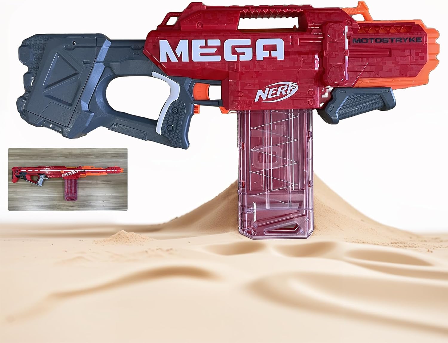 Clips de revista, paquete de 2 cargadores de clip de dardos de recarga rápida de 10 dardos para Nerf Centurion y Motostryke Mega (transparente y