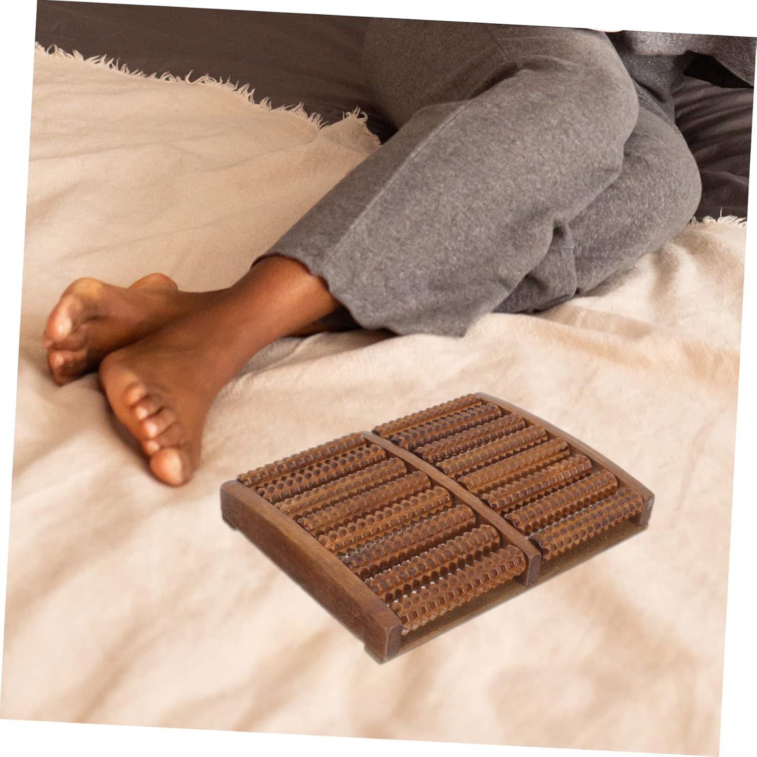 Rodillo de masaje de pies de madera – Máquina manual de masaje de pies – Diseño ergonómico – Especialización de rodillos de pies – Terapia de