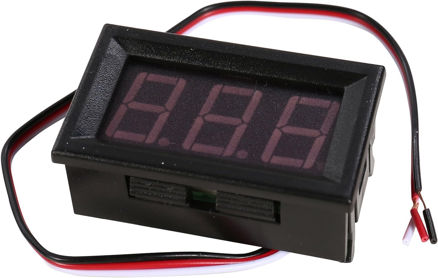 MATEE Voltímetro digital de 3 hilos DC 0.00-30.0V con pantalla LED verde y protección de polaridad inversa