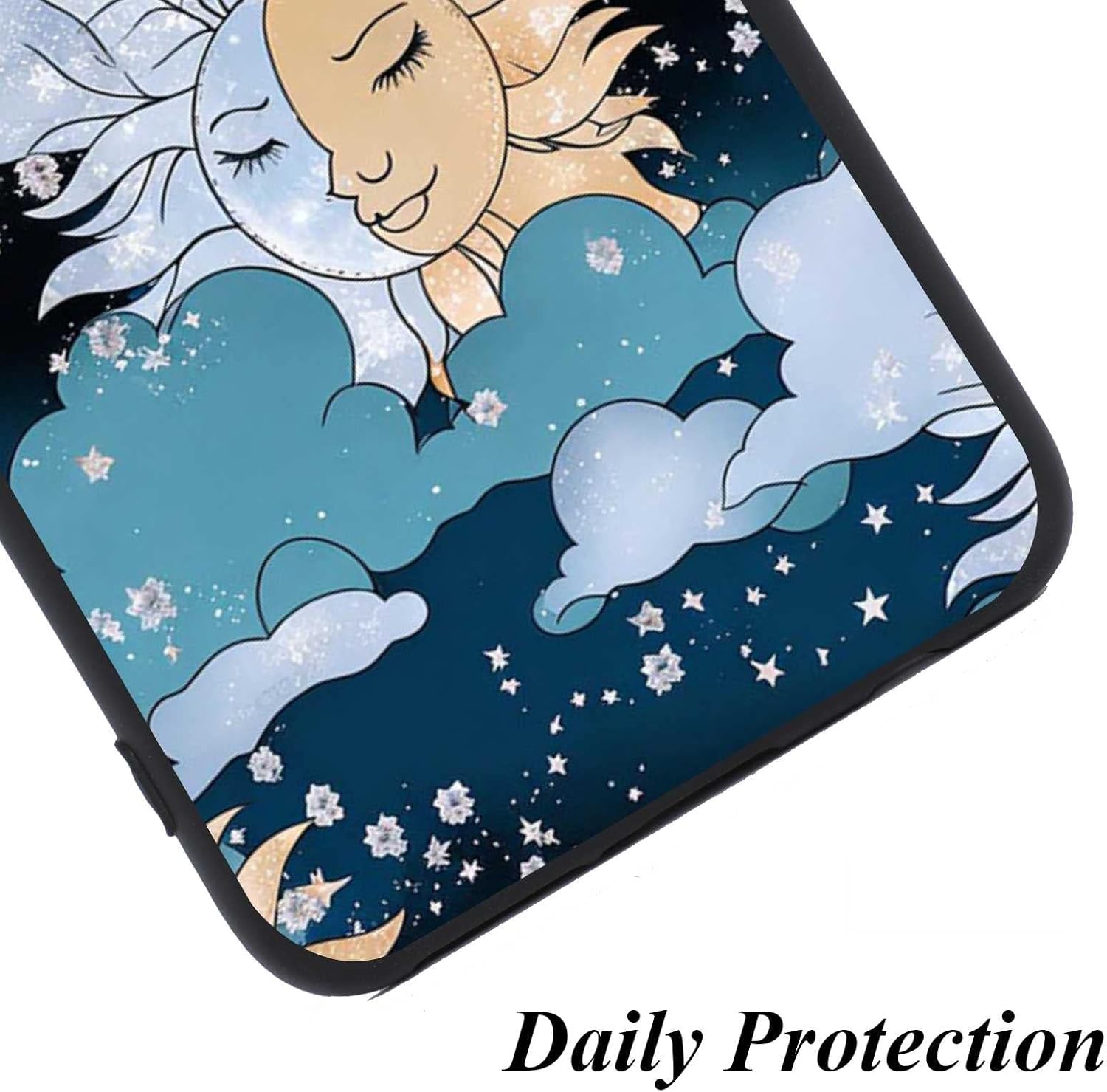 Compatible con Moto One 5G AceMotorola G 5G Moon and Sun, diseño estético celestial de luna mágica y nubes solares para Moto Case hombres mujeres,