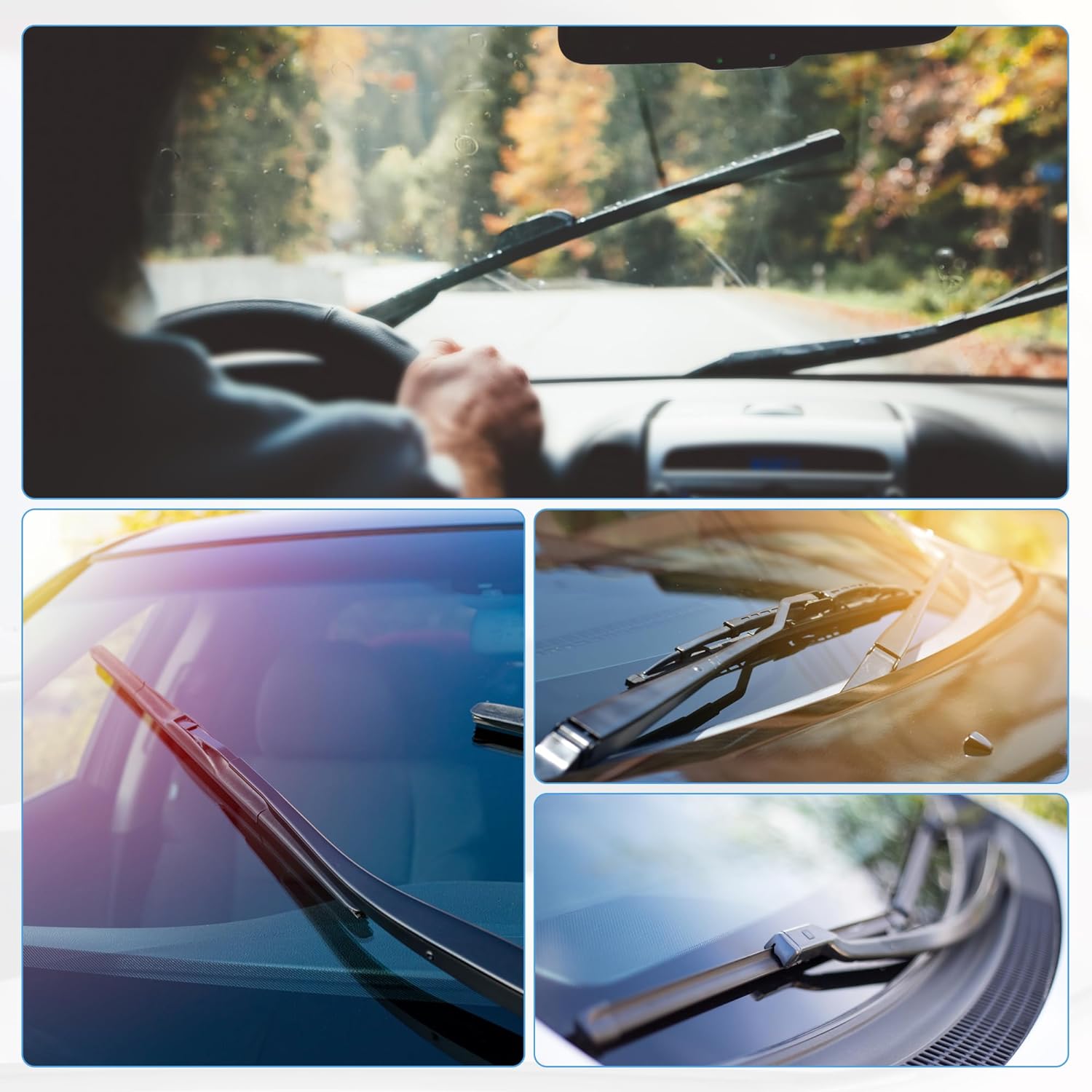 ACROPIX Juego de 2 limpiaparabrisas delantero y trasero de 24 pulgadas y 17 pulgadas para Chevrolet Spark con bloqueo superior, color negro