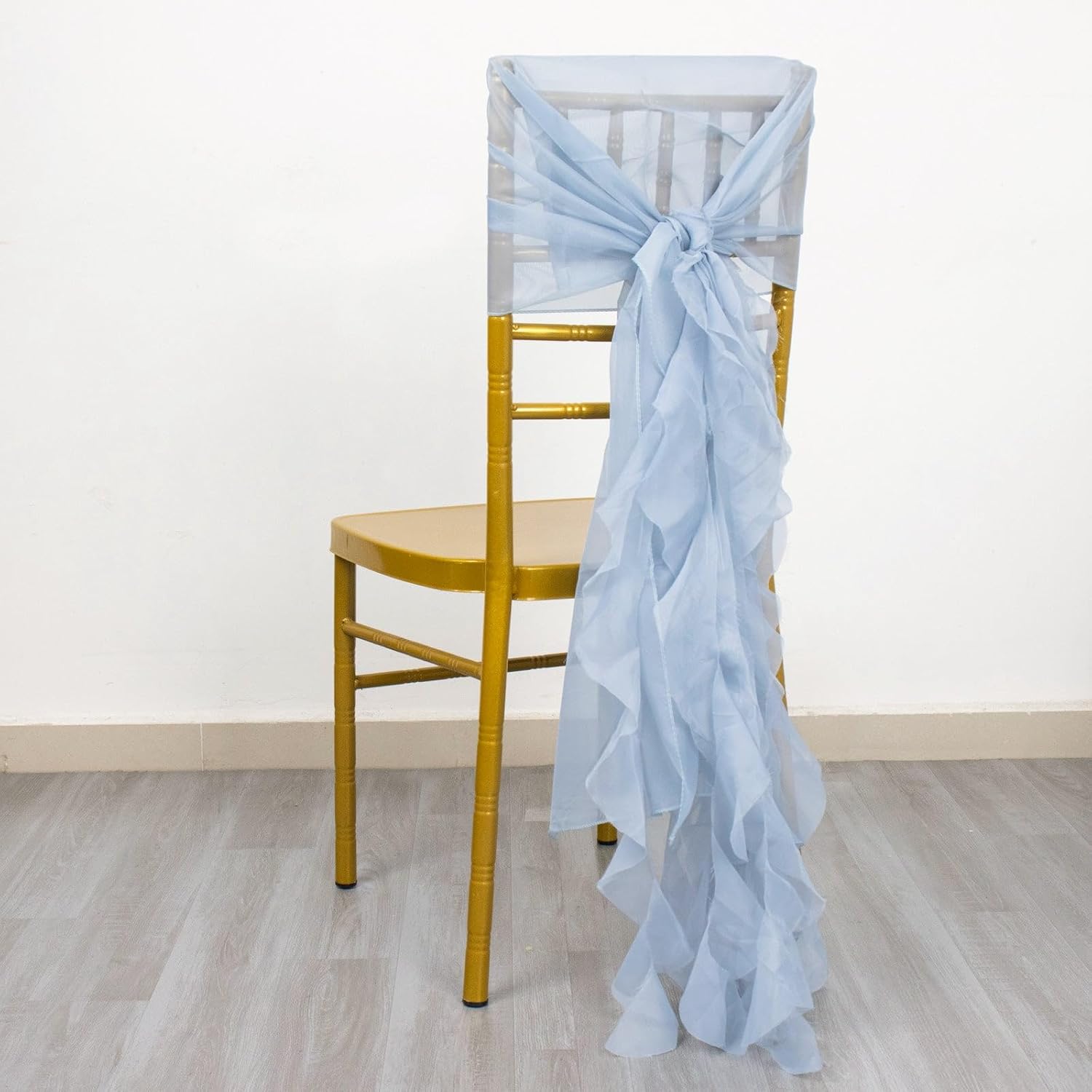 Efavormart – Faja de silla rizada de gasa azul polvoriento