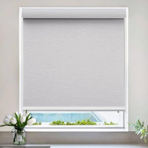Persianas enrollables para ventanas, sin cordones, opacas de tamaño personalizado, para cocina, oficina y dormitorio (gris) Persianas enrollables para ventanas, sin cordones, opacas de tamaño personalizado, para cocina, oficina y dormitorio (gris)