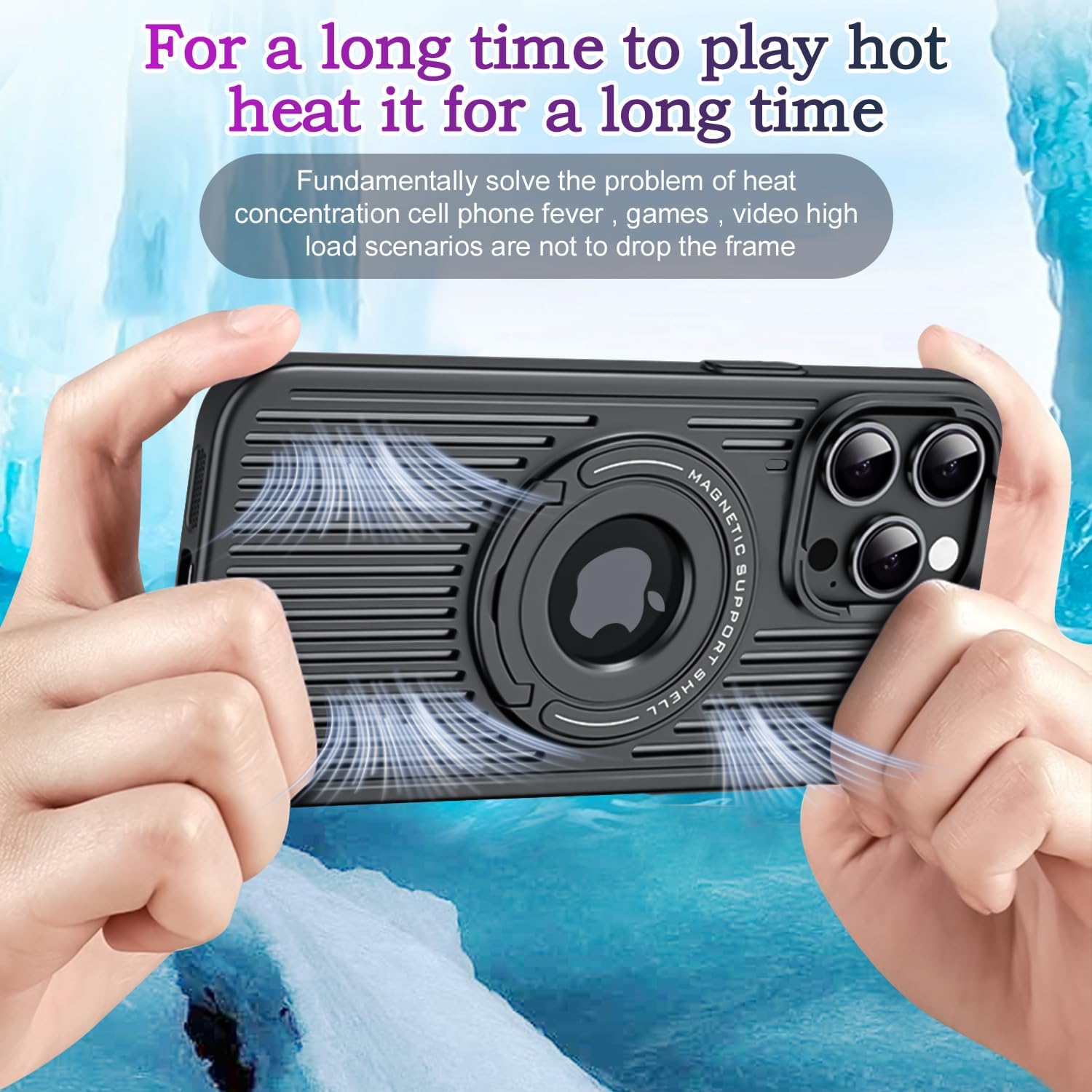 Lokyoo Funda para iPhone 14 Pro con carga inalámbrica Magsafe, disipación de calor, soporte magnético, soporte invisible integrado y soporte de